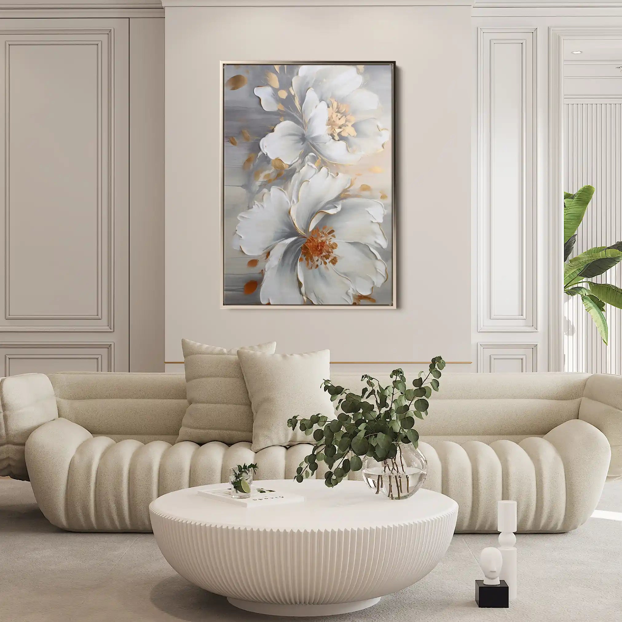 Floral 158 Canvas Art 60 x 40 cm / Black