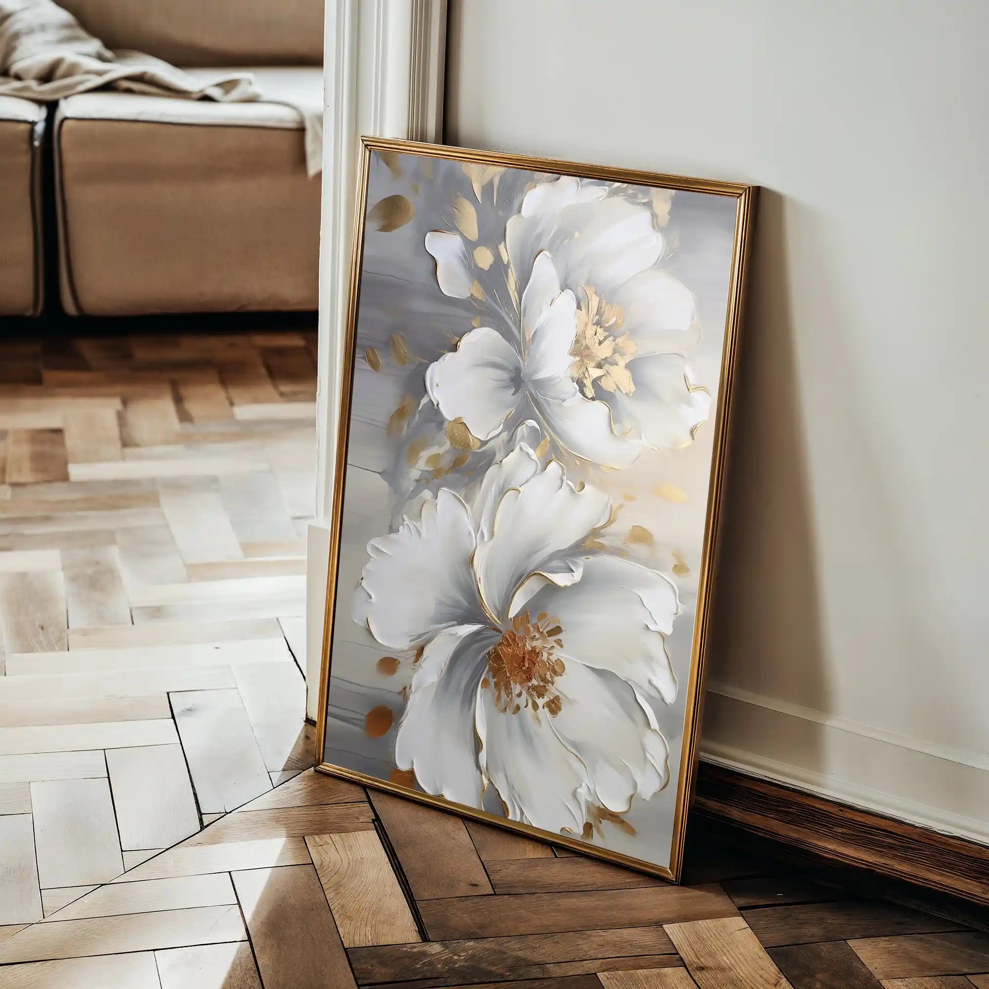 Floral 158 Canvas Art 60 x 40 cm / Black