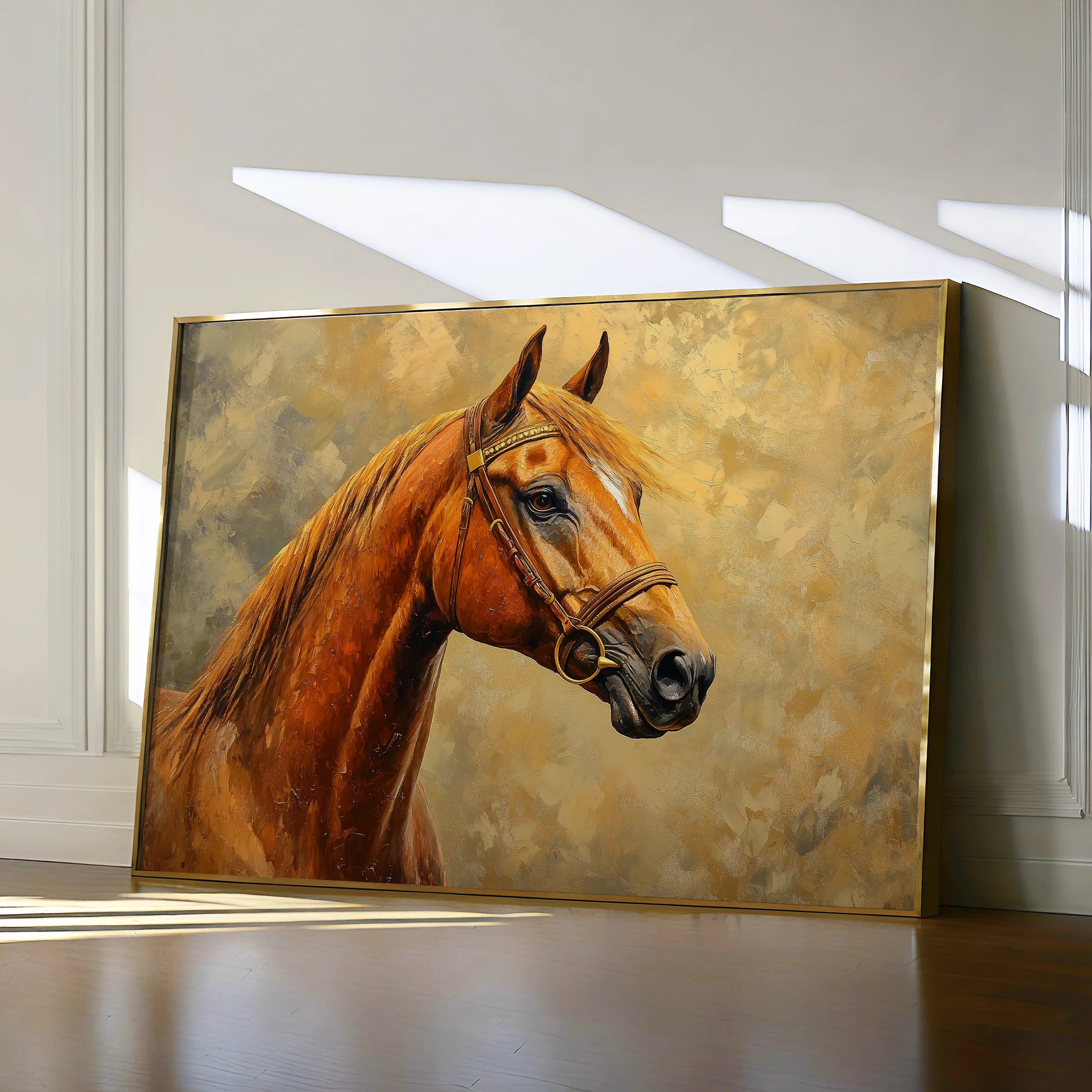 Horses 158 Canvas Art 18" x 24" / 45 x 60 cm / Black