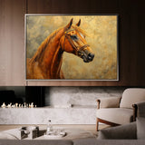 Horses 158 Canvas Art 18" x 24" / 45 x 60 cm / Black