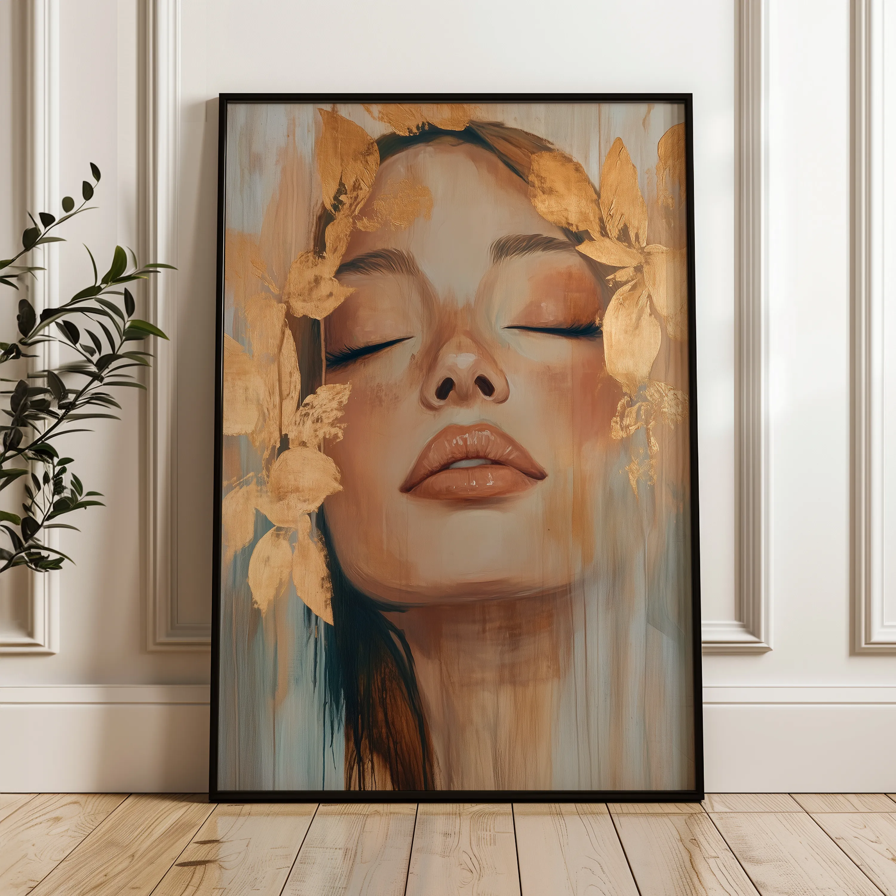 Portrait 158 Canvas Art 18" x 24" / 45 x 60 cm / Black