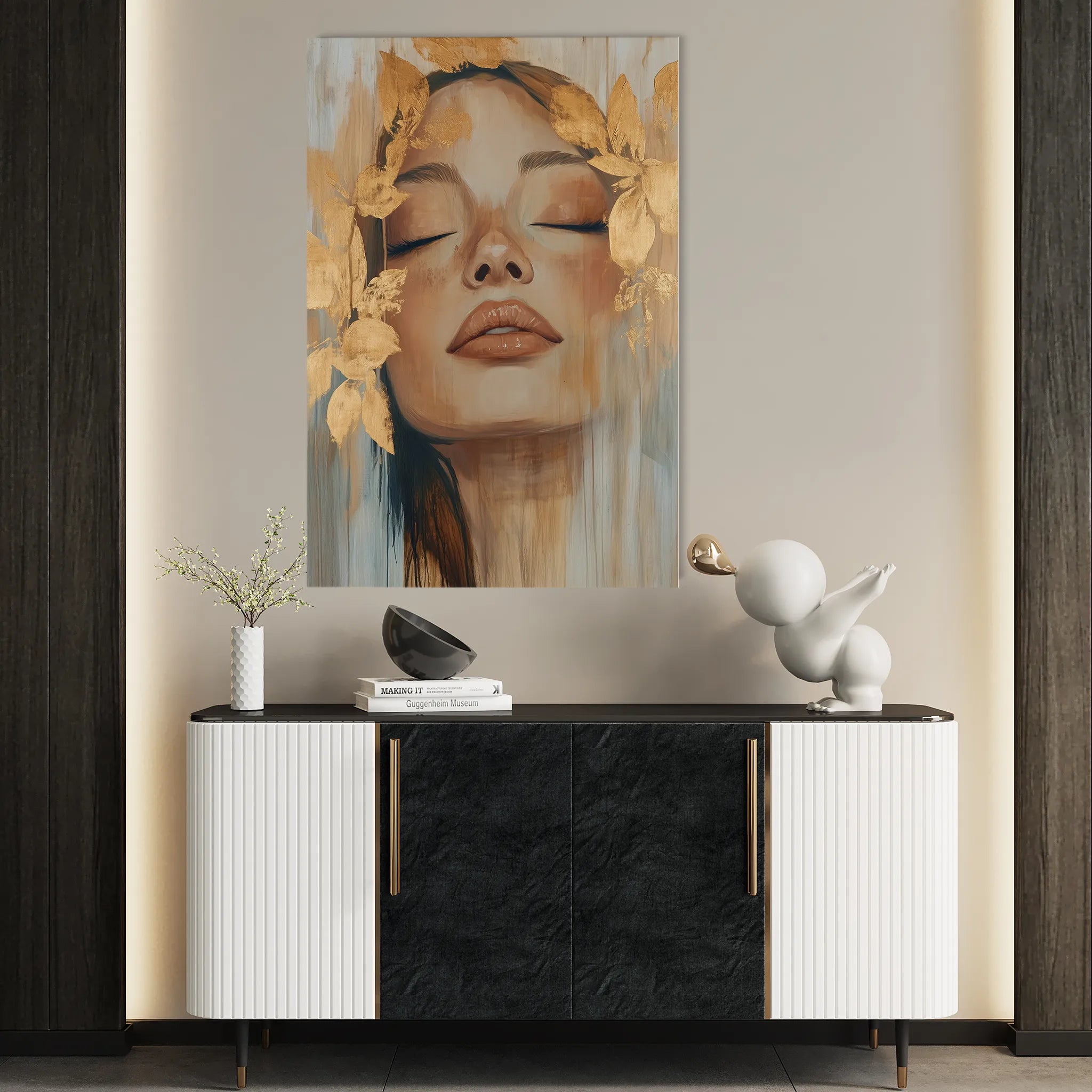 Portrait 158 Canvas Art 18" x 24" / 45 x 60 cm / Black