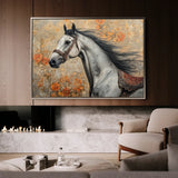 Horses 159 Canvas Art 18" x 24" / 45 x 60 cm / Black