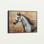 Horses 159 Canvas Art 18" x 24" / 45 x 60 cm / Black