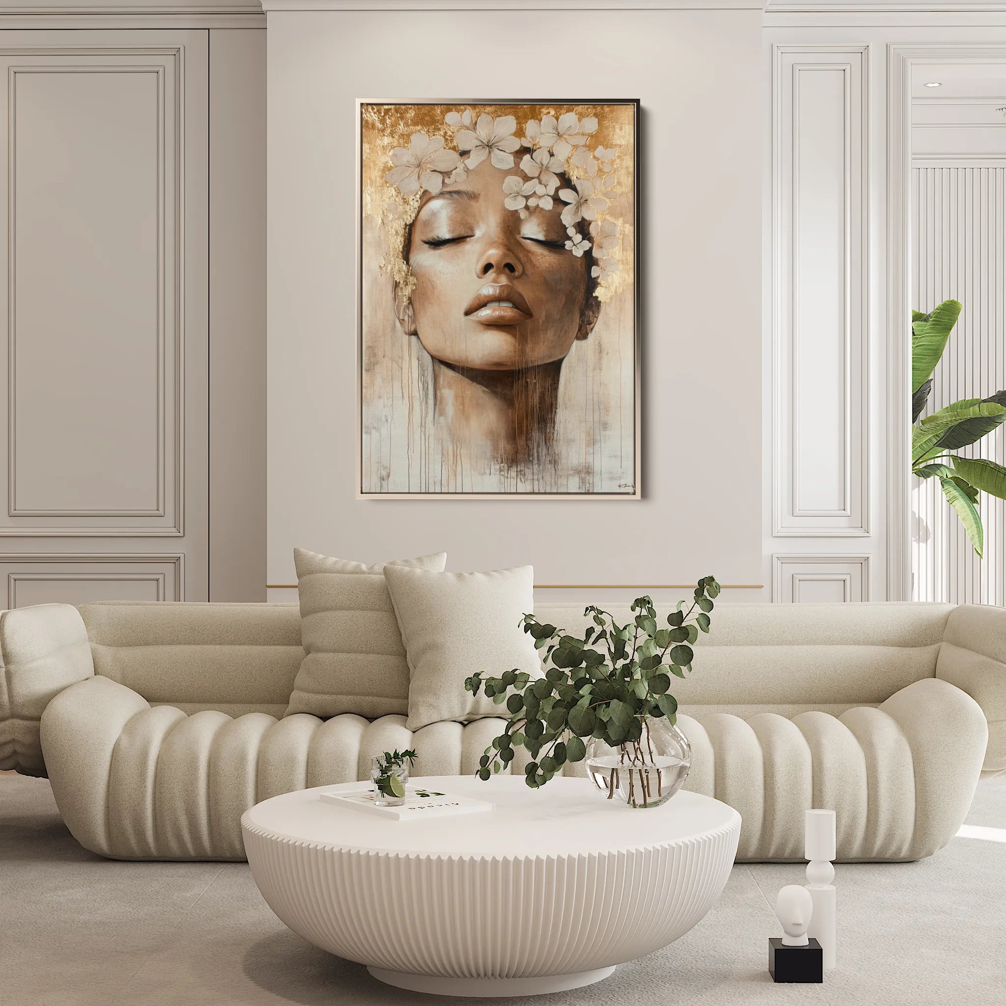 Portrait 159 Canvas Art 18" x 24" / 45 x 60 cm / Black