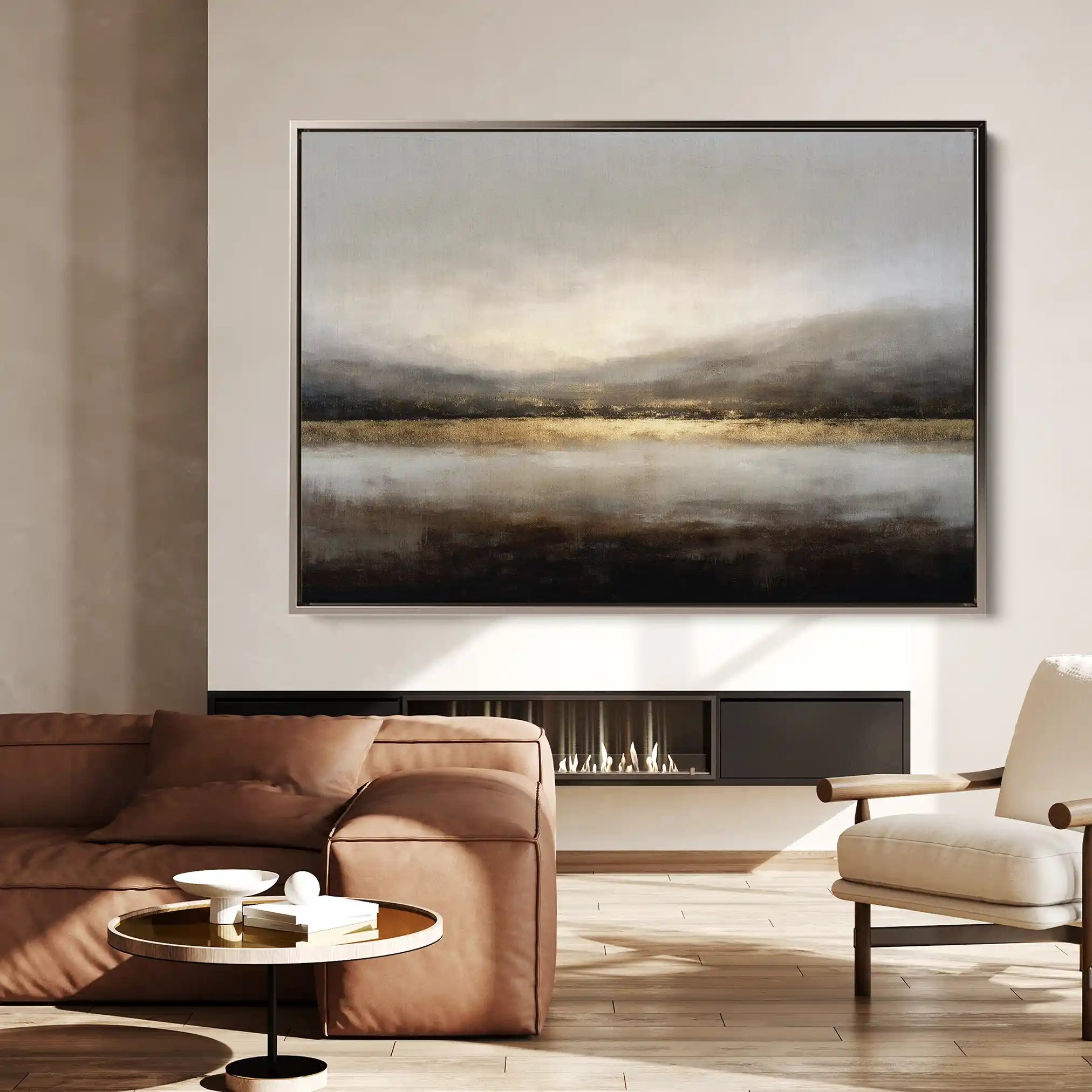 Abstract 1596 Canvas Art 60 x 40 cm / Black