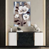 Floral 160 Canvas Art 18" x 24" / 45 x 60 cm / Black