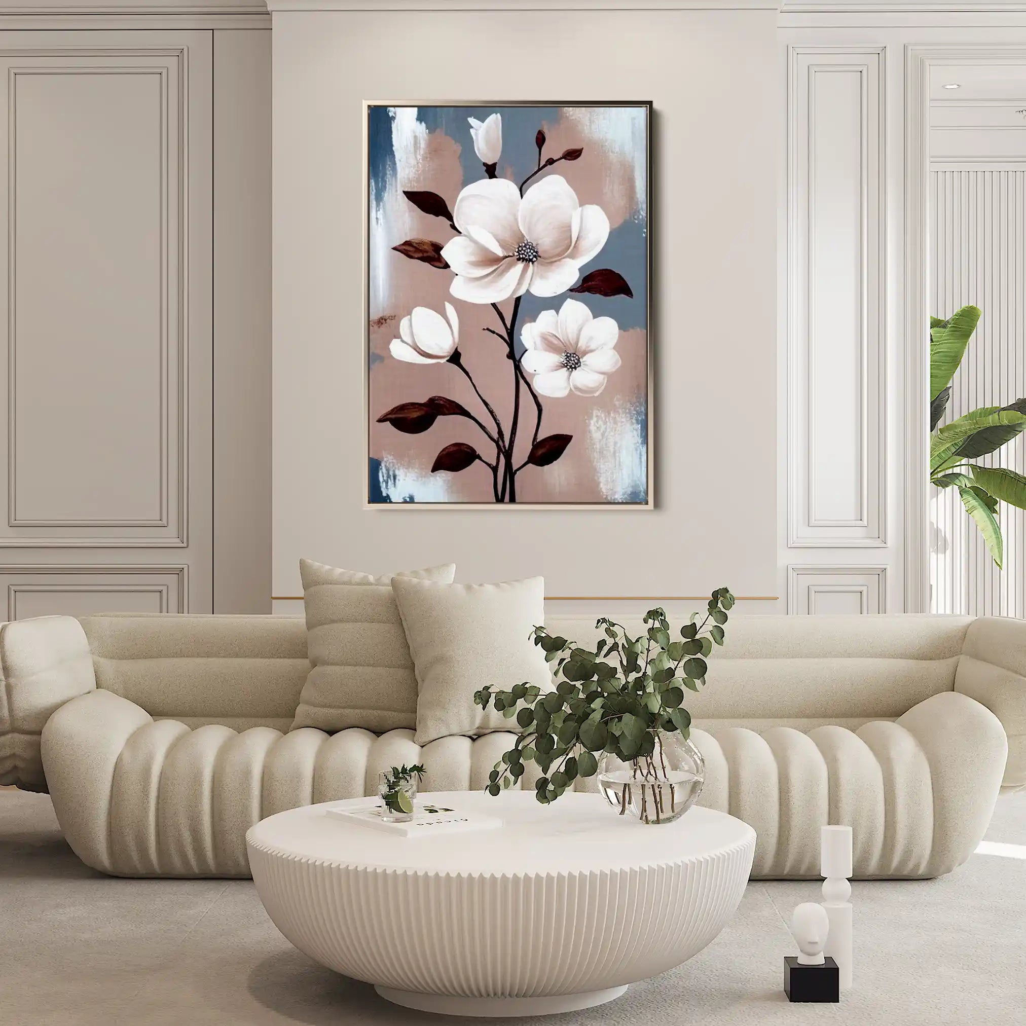 Floral 160 Canvas Art 60 x 40 cm / Black