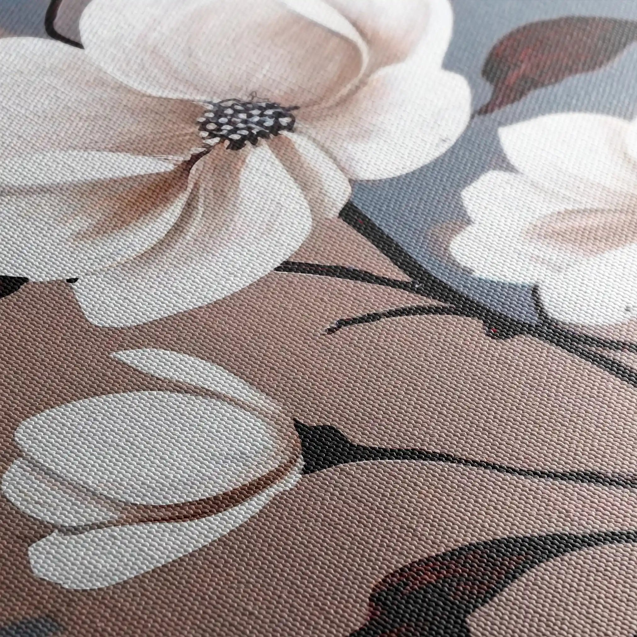 Floral 160 Canvas Art 60 x 40 cm / Black
