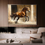 Horses 160 Canvas Art 18" x 24" / 45 x 60 cm / Black