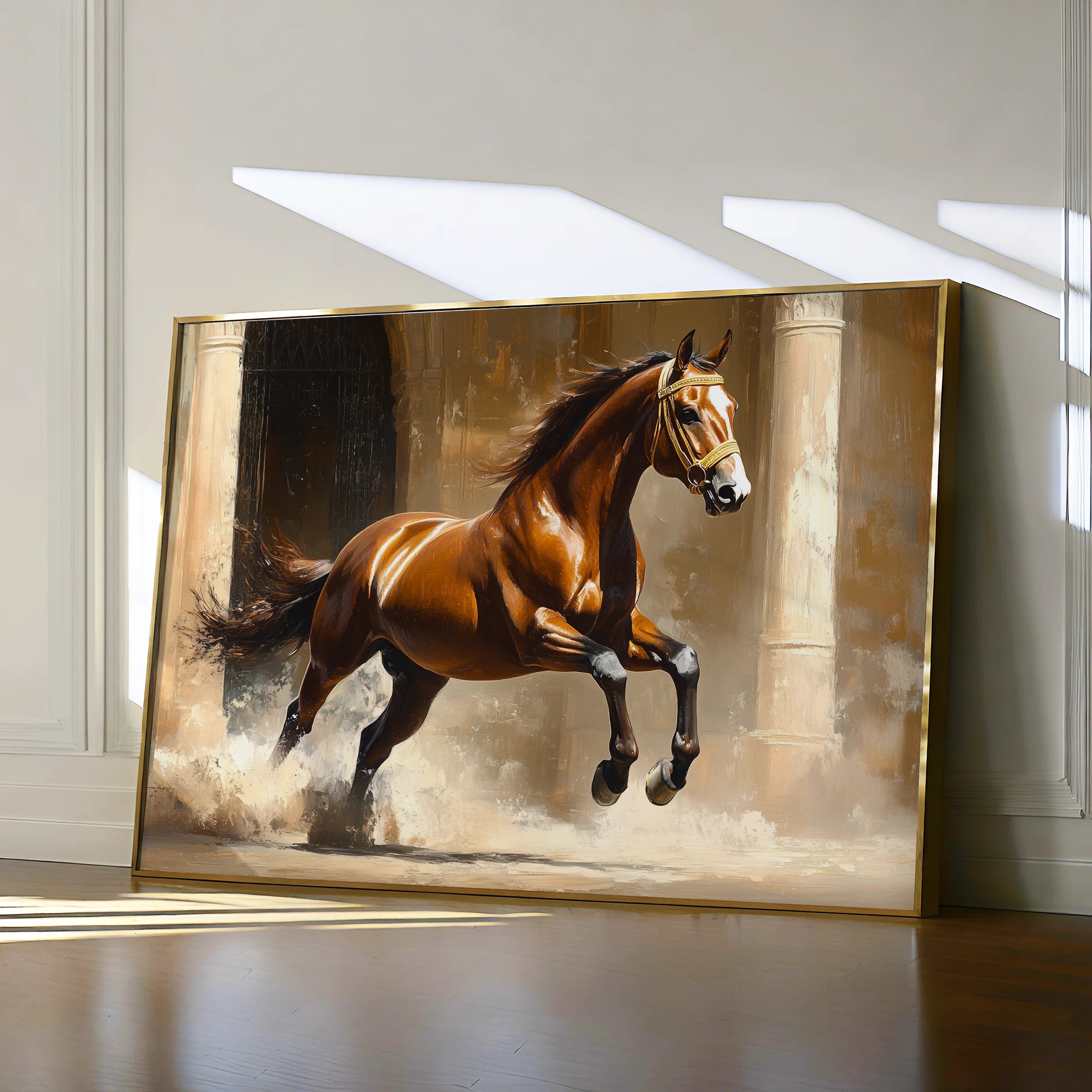 Horses 160 Canvas Art 18" x 24" / 45 x 60 cm / Black