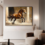 Horses 160 Canvas Art 18" x 24" / 45 x 60 cm / Black