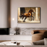 Horses 160 Canvas Art 18" x 24" / 45 x 60 cm / Black