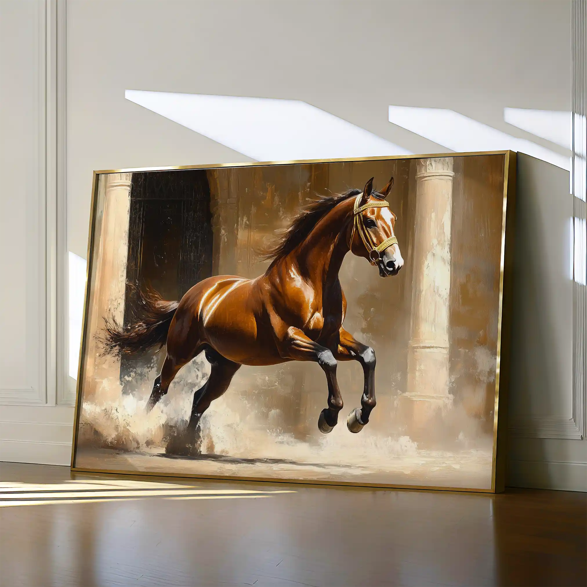 Horses 160 Canvas Art 60 x 40 cm / Black