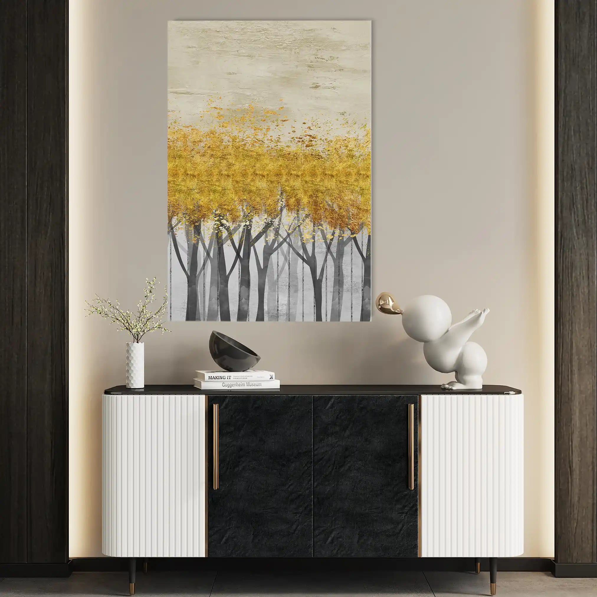 Floral 161 Canvas Art 60 x 40 cm / Black