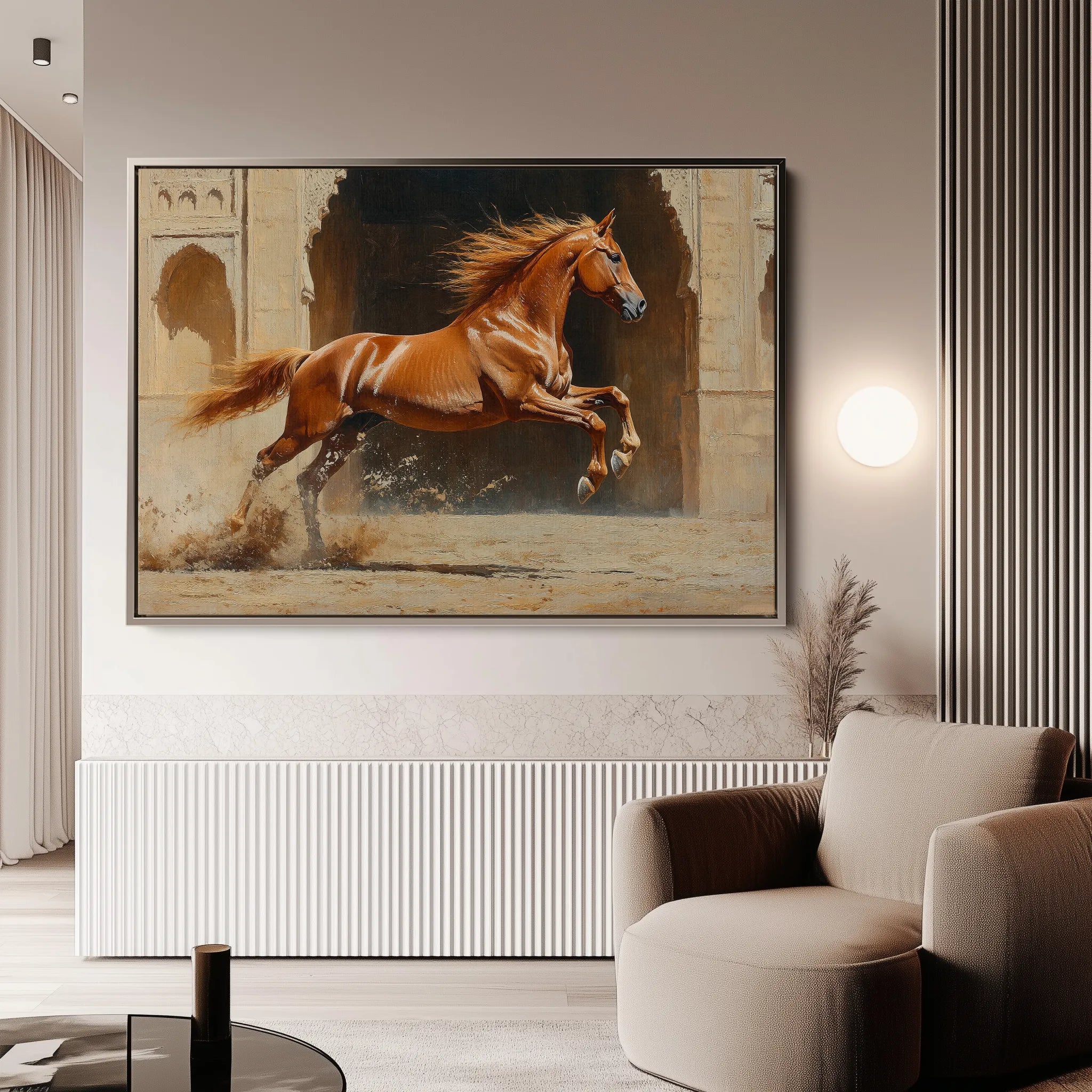 Horses 161 Canvas Art 18" x 24" / 45 x 60 cm / Black