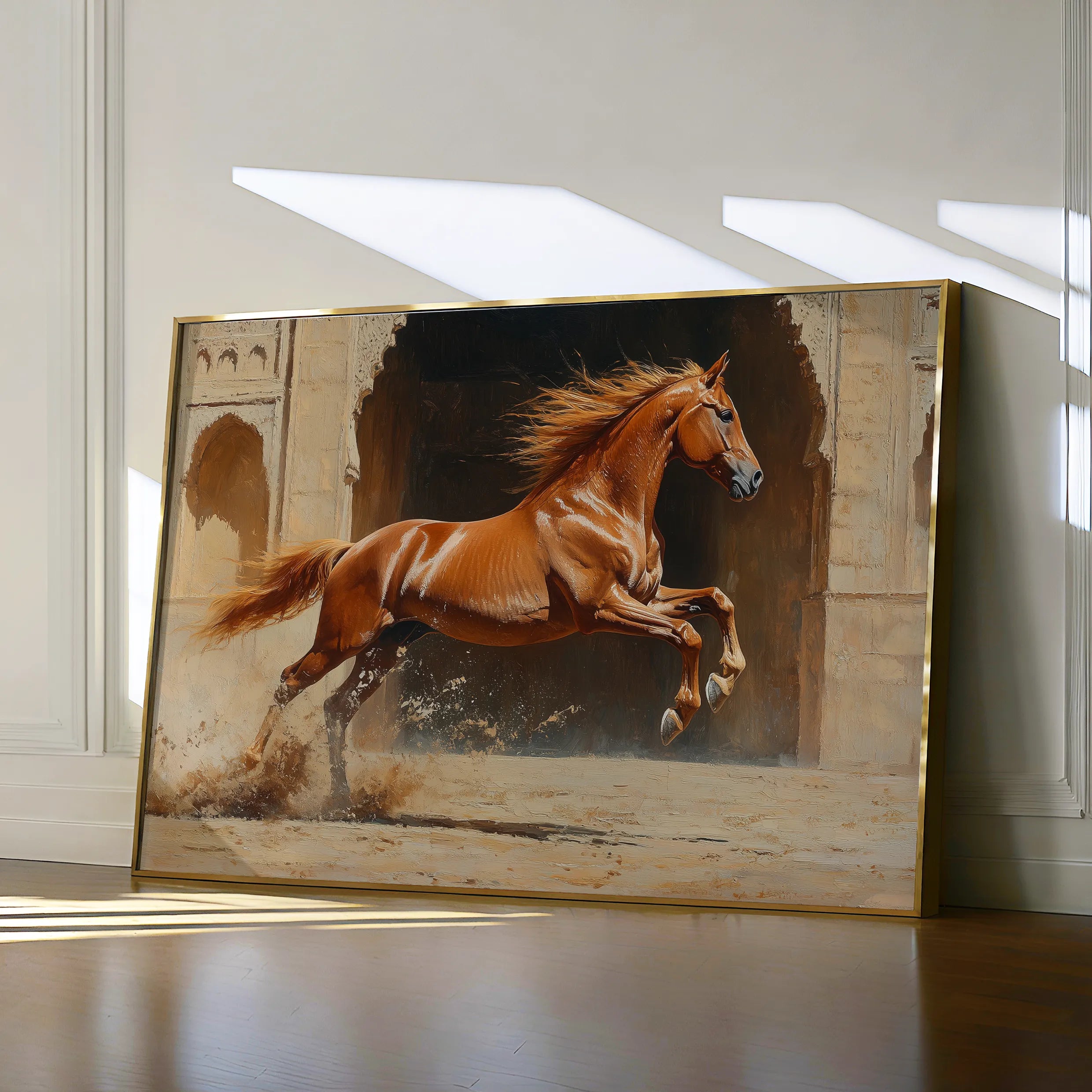 Horses 161 Canvas Art 18" x 24" / 45 x 60 cm / Black