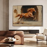 Horses 161 Canvas Art 18" x 24" / 45 x 60 cm / Black