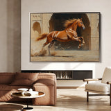 Horses 161 Canvas Art 18" x 24" / 45 x 60 cm / Black