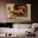 Horses 161 Canvas Art 18" x 24" / 45 x 60 cm / Black
