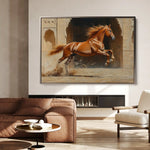 Horses 161 Canvas Art 60 x 40 cm / Black
