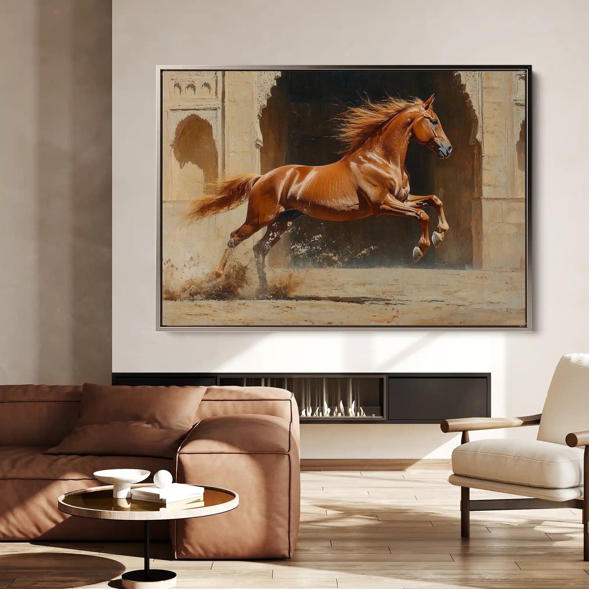 Horses 161 Canvas Art 60 x 40 cm / Black