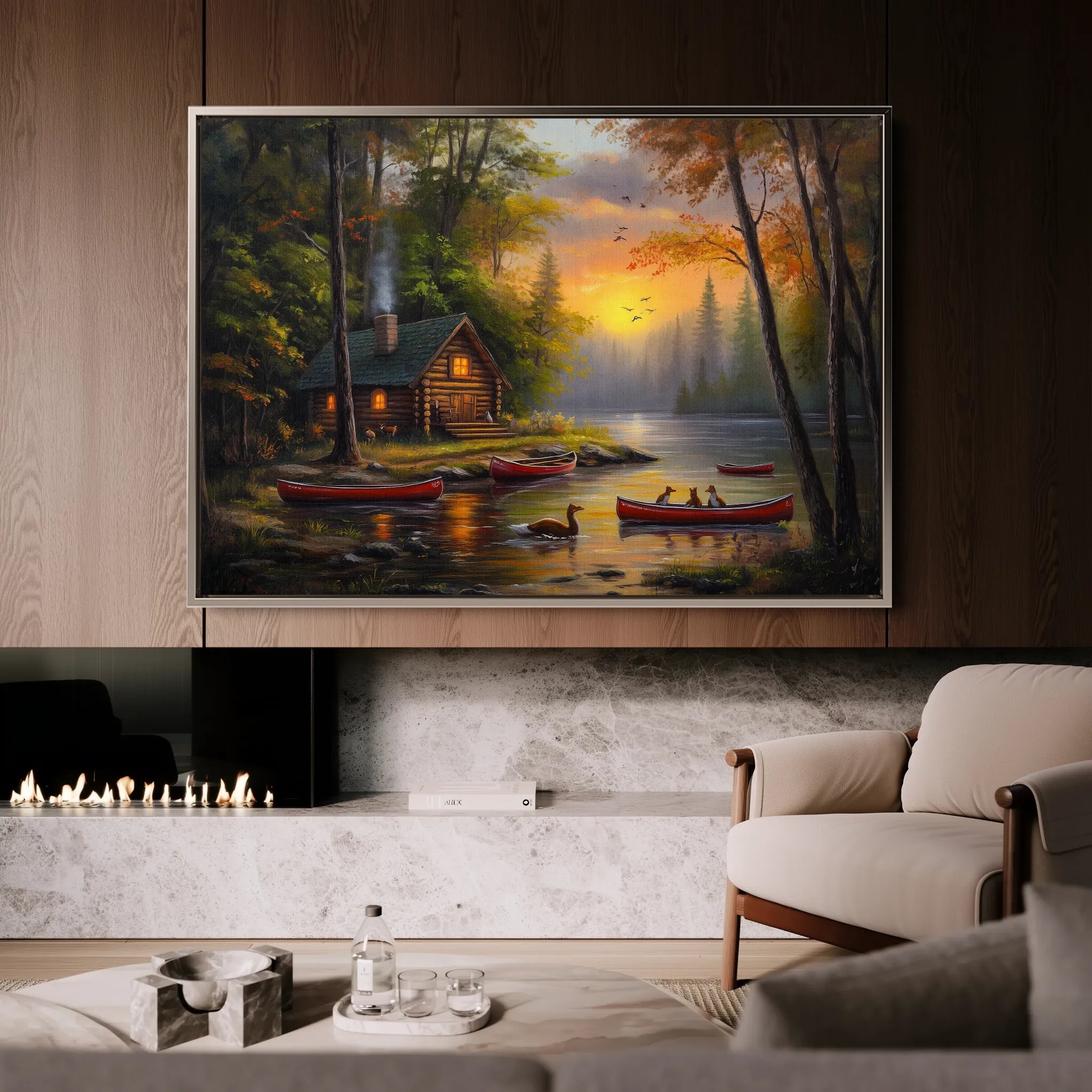 Landscape 161 Canvas Art 18" x 24" / 45 x 60 cm / Black
