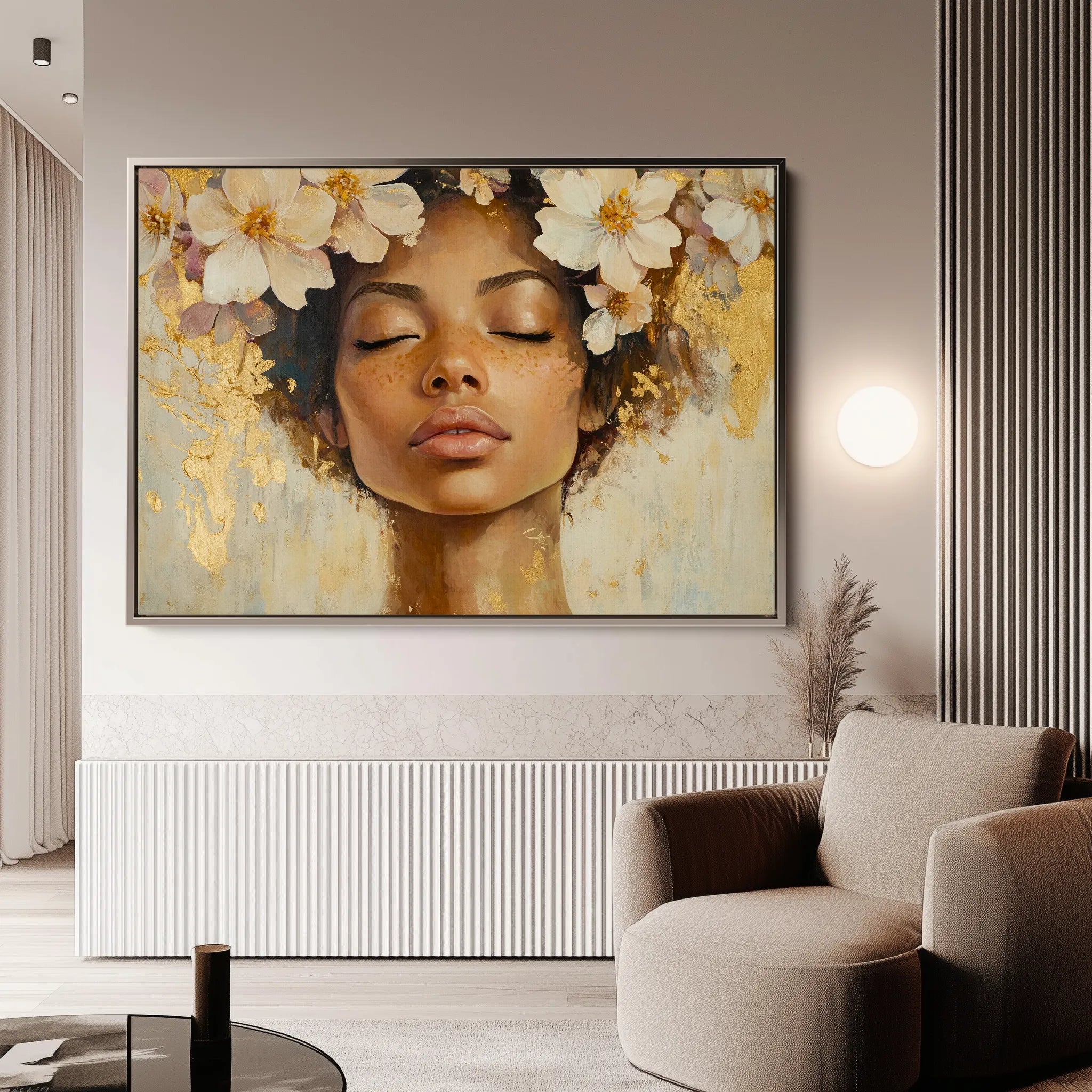 Portrait 161 Canvas Art 18" x 24" / 45 x 60 cm / Black