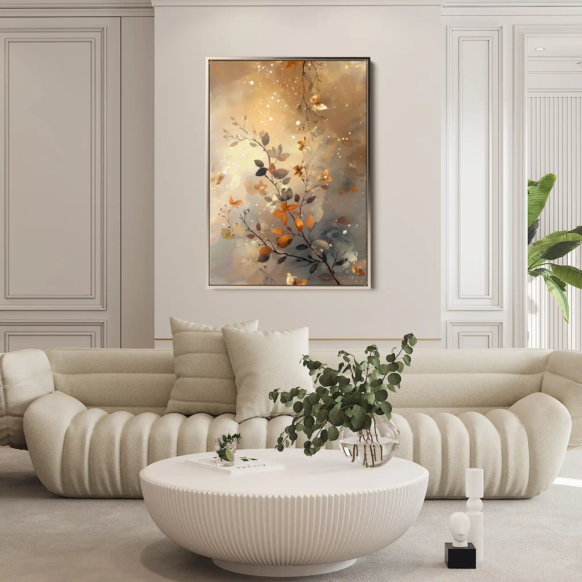 Floral 162 Canvas Art 60 x 40 cm / Black