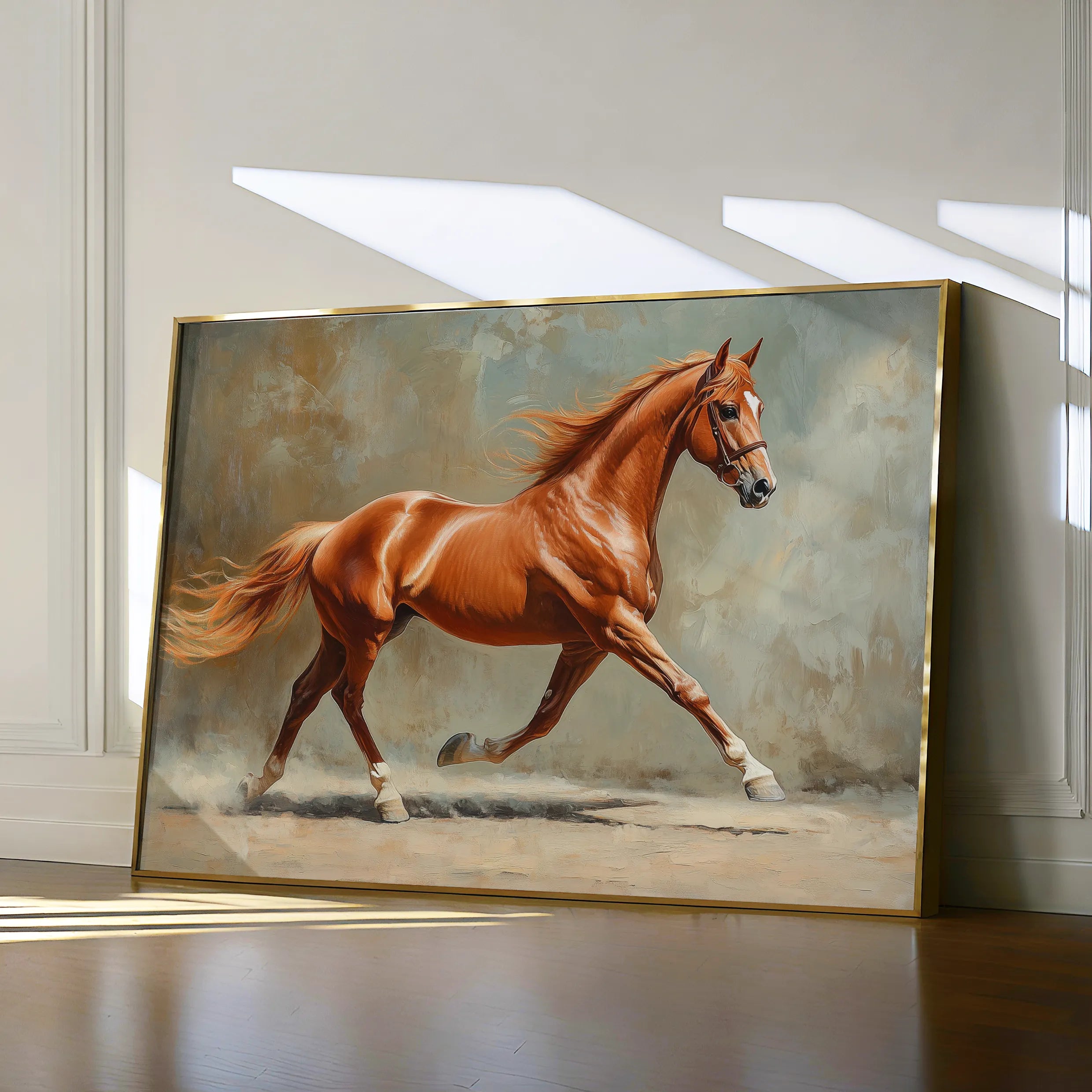Horses 162 Canvas Art 18" x 24" / 45 x 60 cm / Black