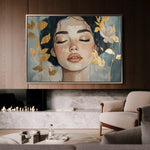 Portrait 162 Canvas Art 18" x 24" / 45 x 60 cm / Black