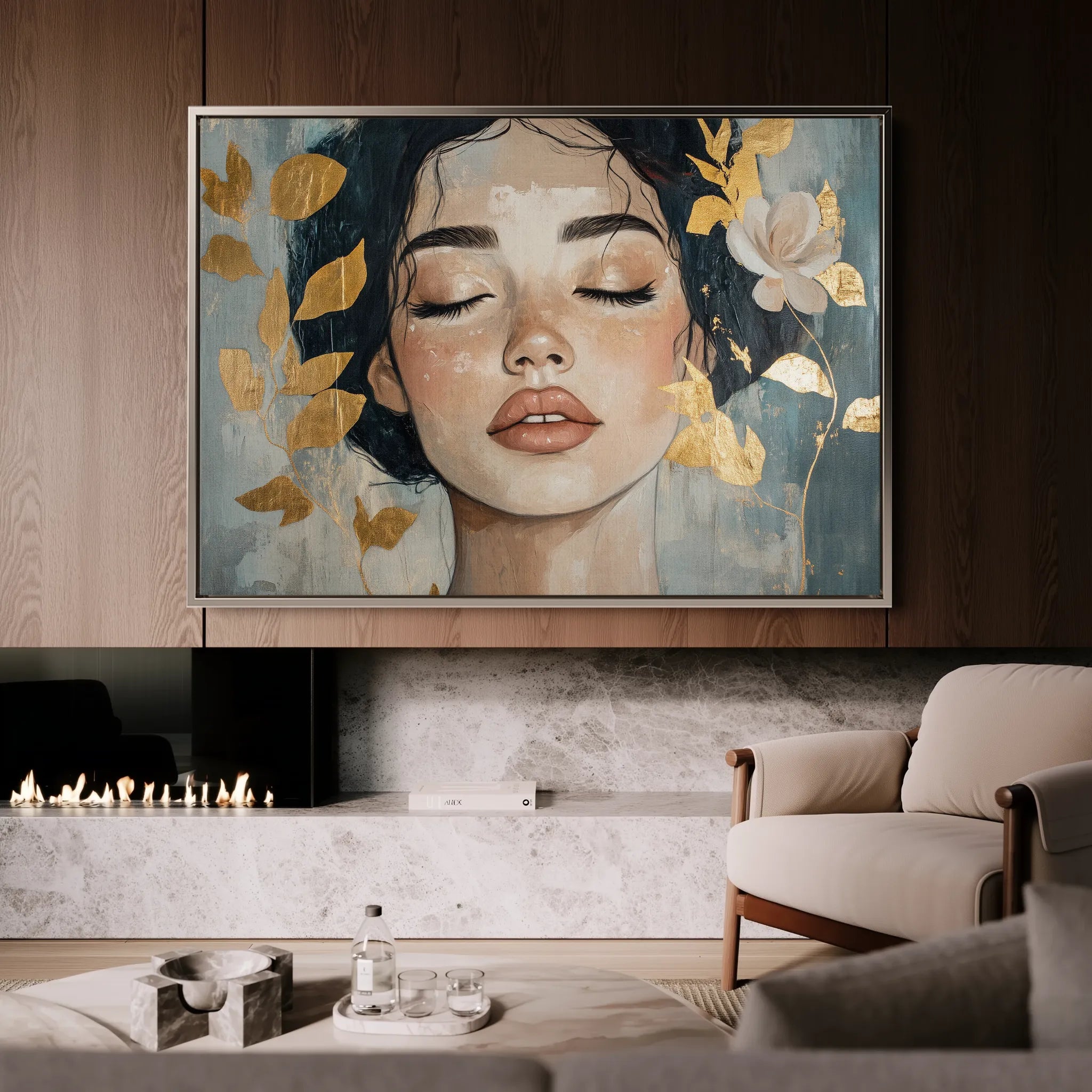 Portrait 162 Canvas Art 18" x 24" / 45 x 60 cm / Black