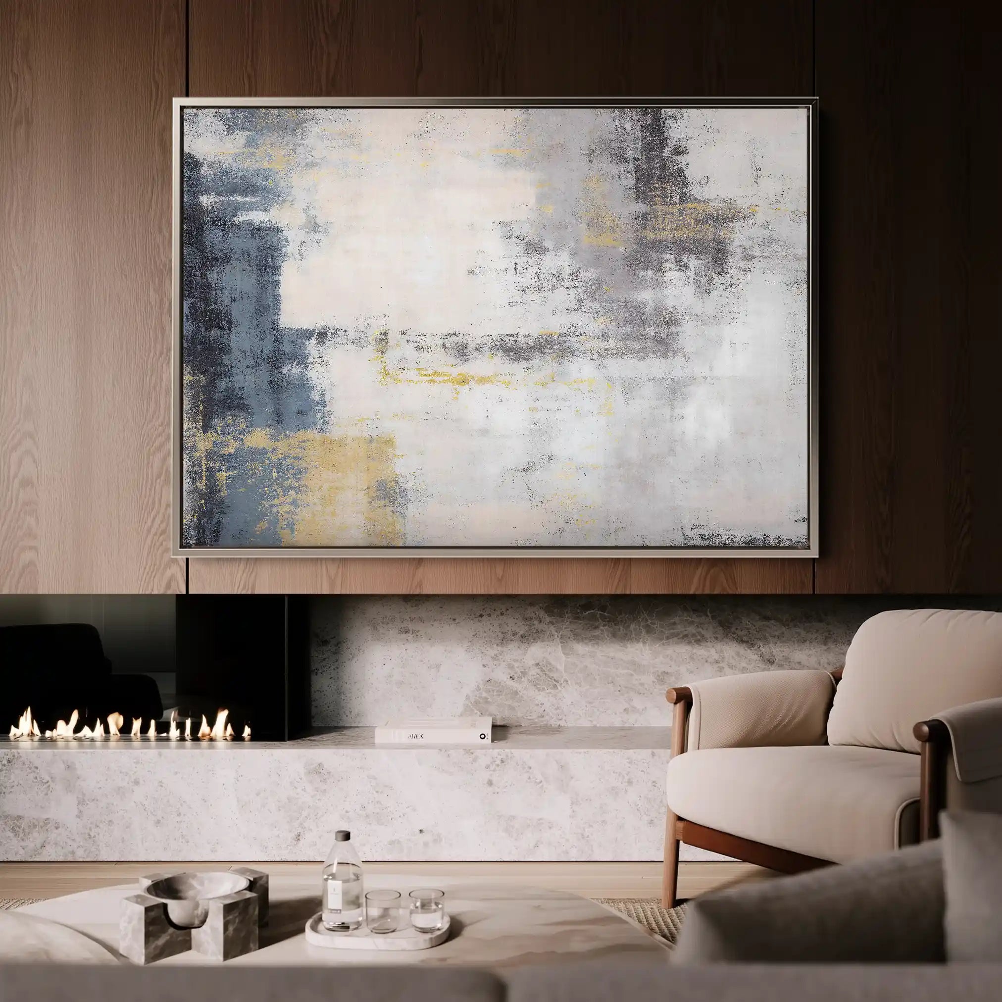 Abstract 163 Canvas Art 60 x 40 cm / Black