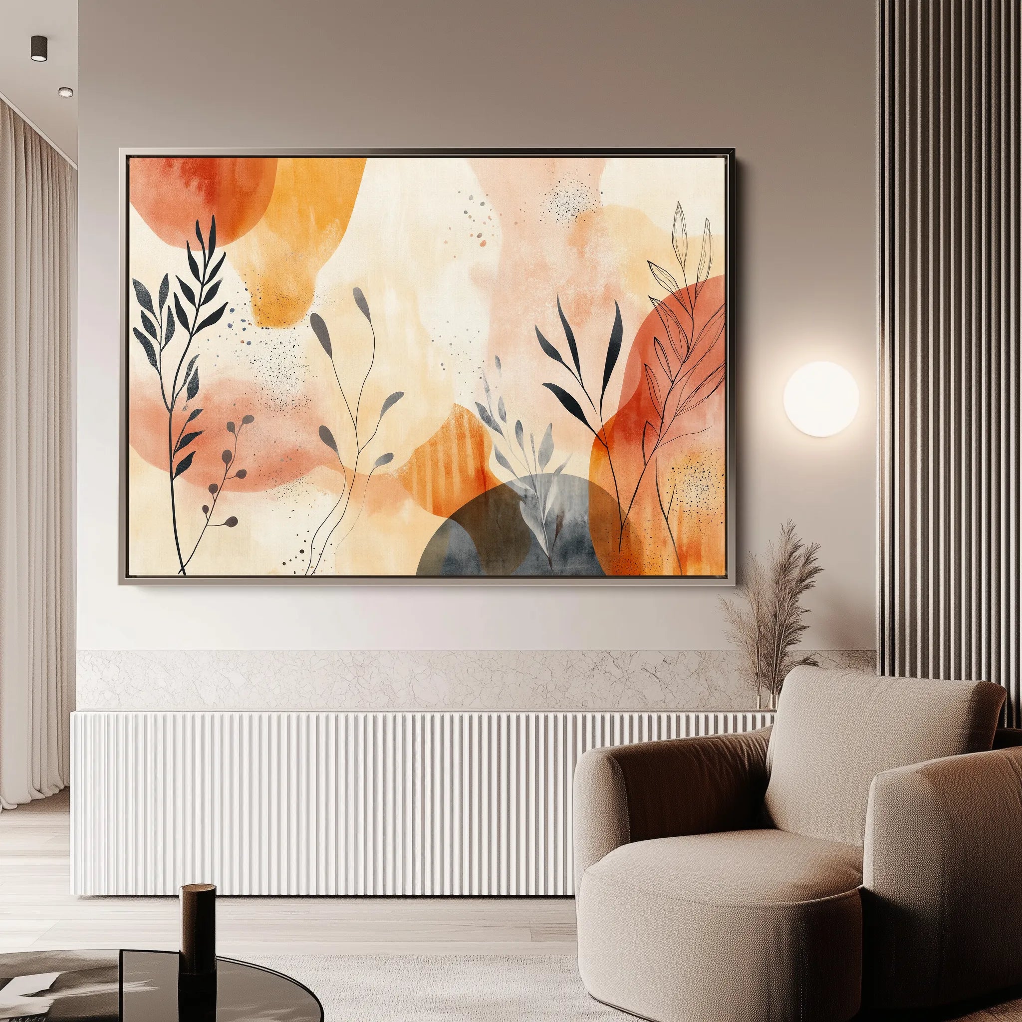 Boho 163 Canvas Art 18" x 24" / 45 x 60 cm / Black