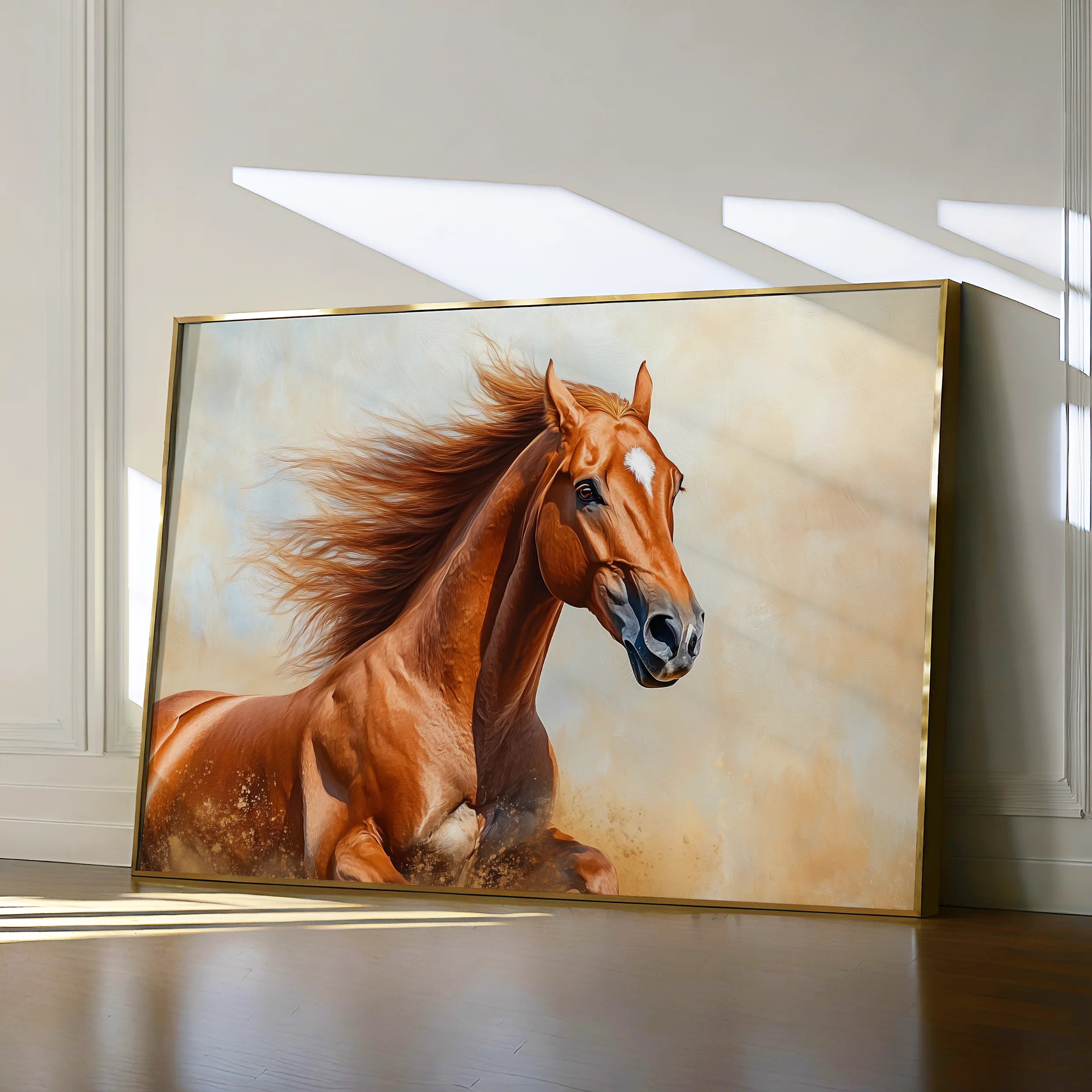 Horses 163 Canvas Art 18" x 24" / 45 x 60 cm / Black