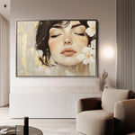 Portrait 163 Canvas Art 18" x 24" / 45 x 60 cm / Black