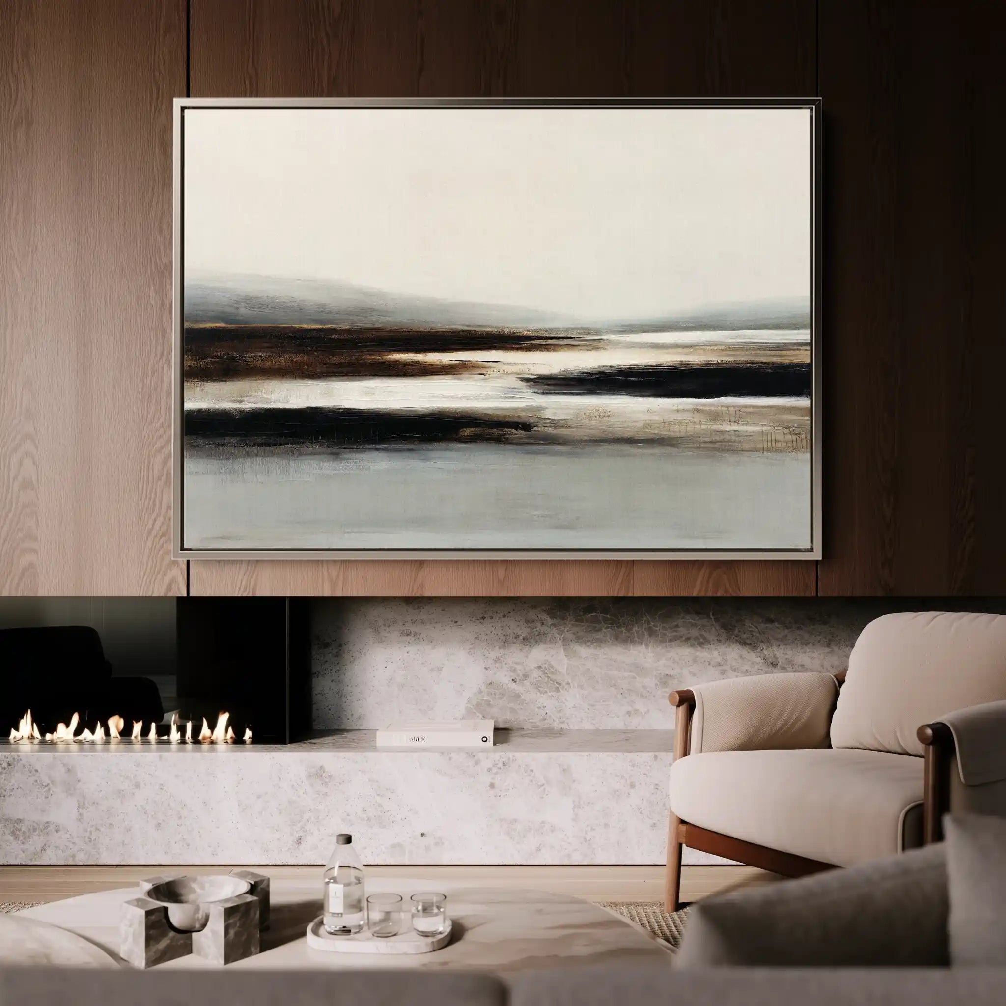 Abstract 1632 Canvas Art 18" x 24" / 45 x 60 cm / Black