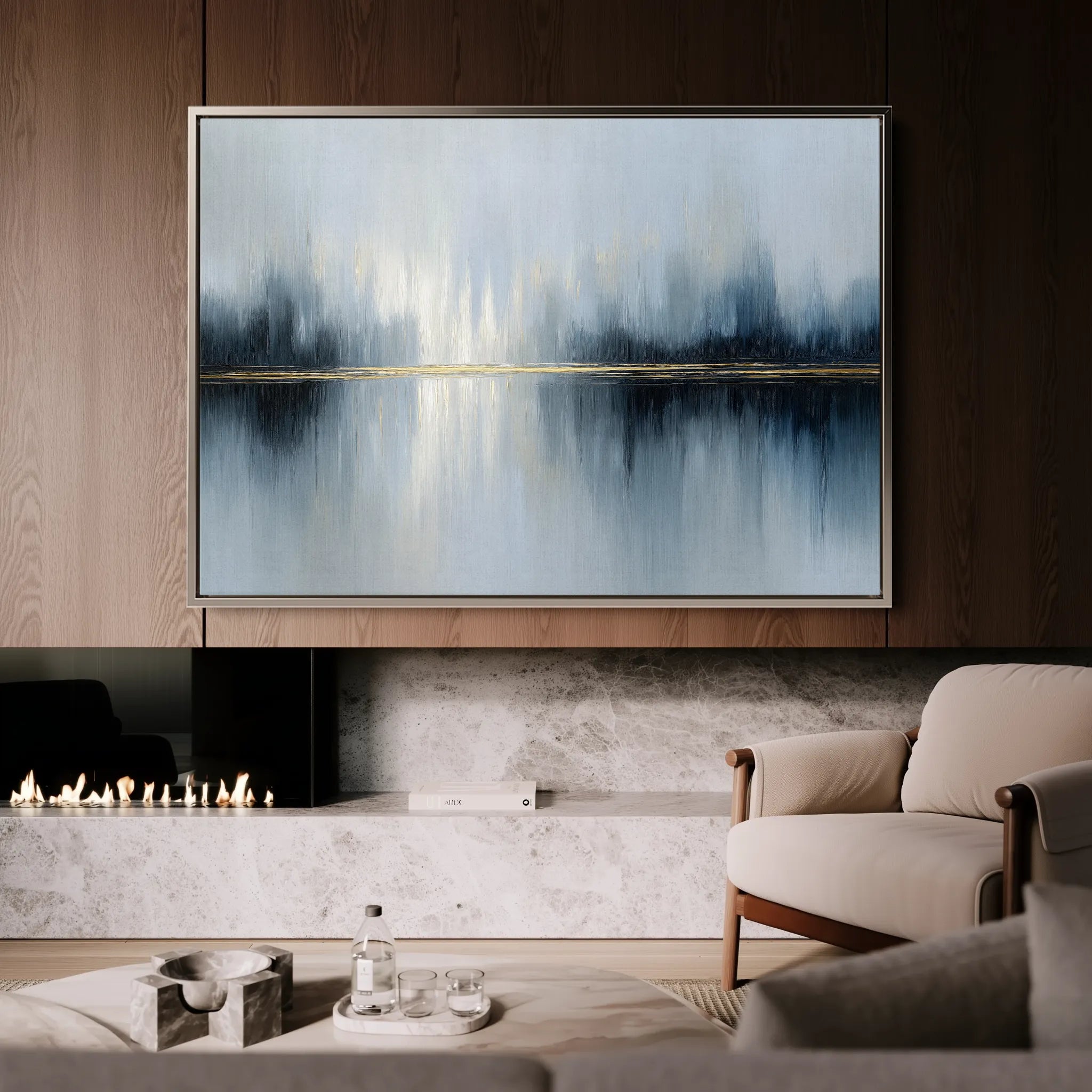 Abstract 1635 Canvas Art 18" x 24" / 45 x 60 cm / Black