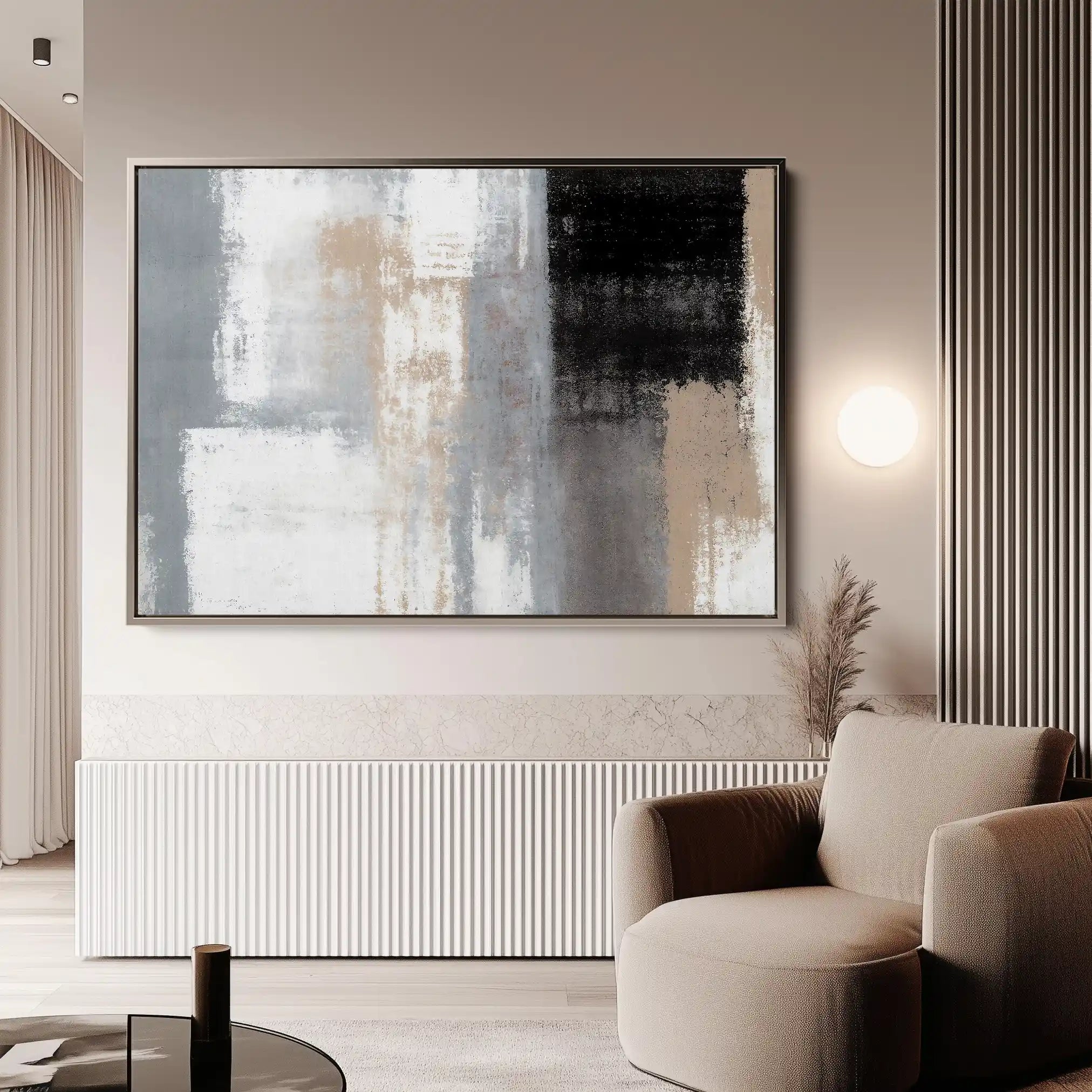 Abstract 164 Canvas Art 18" x 24" / 45 x 60 cm / Black