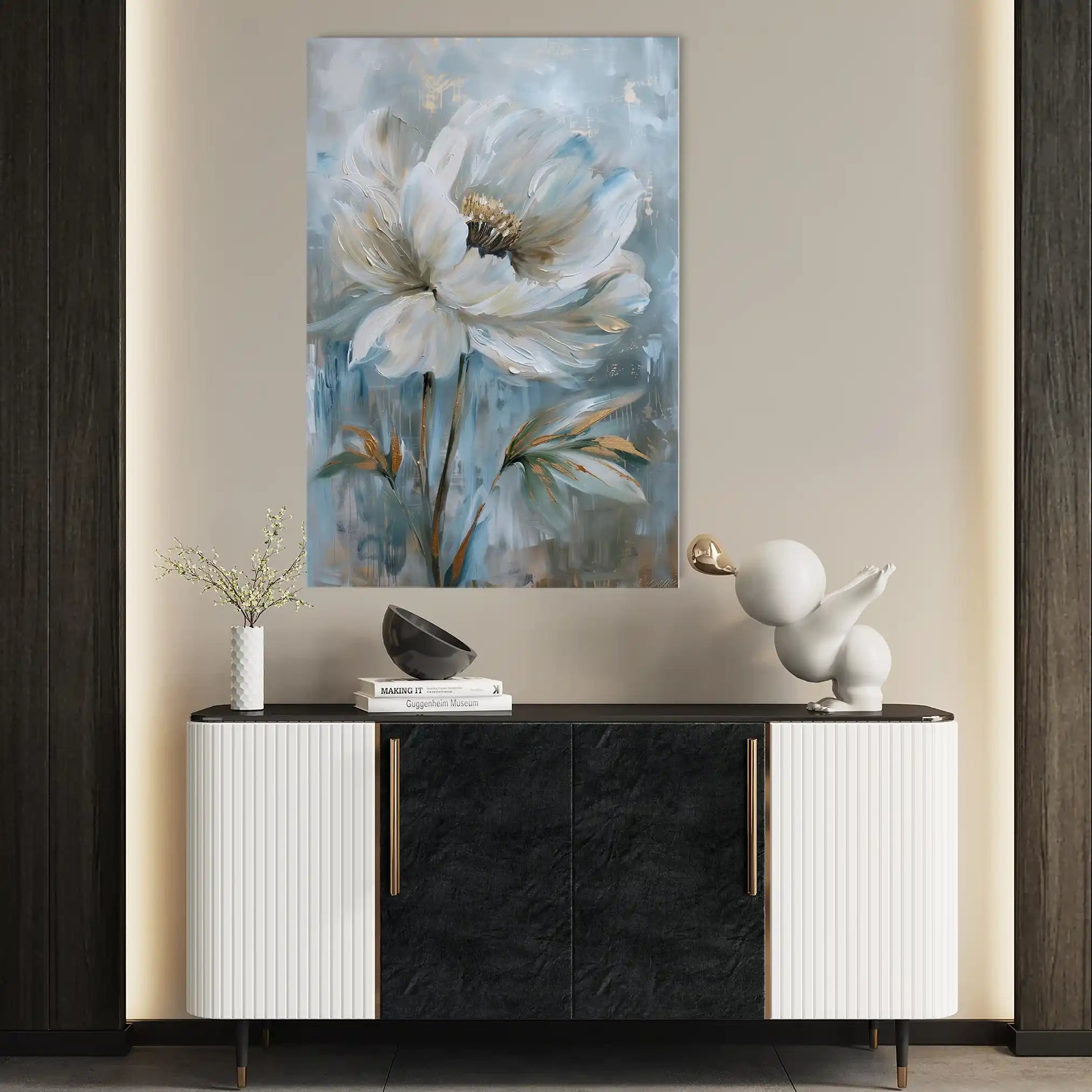 Floral 164 Canvas Art 60 x 40 cm / Black