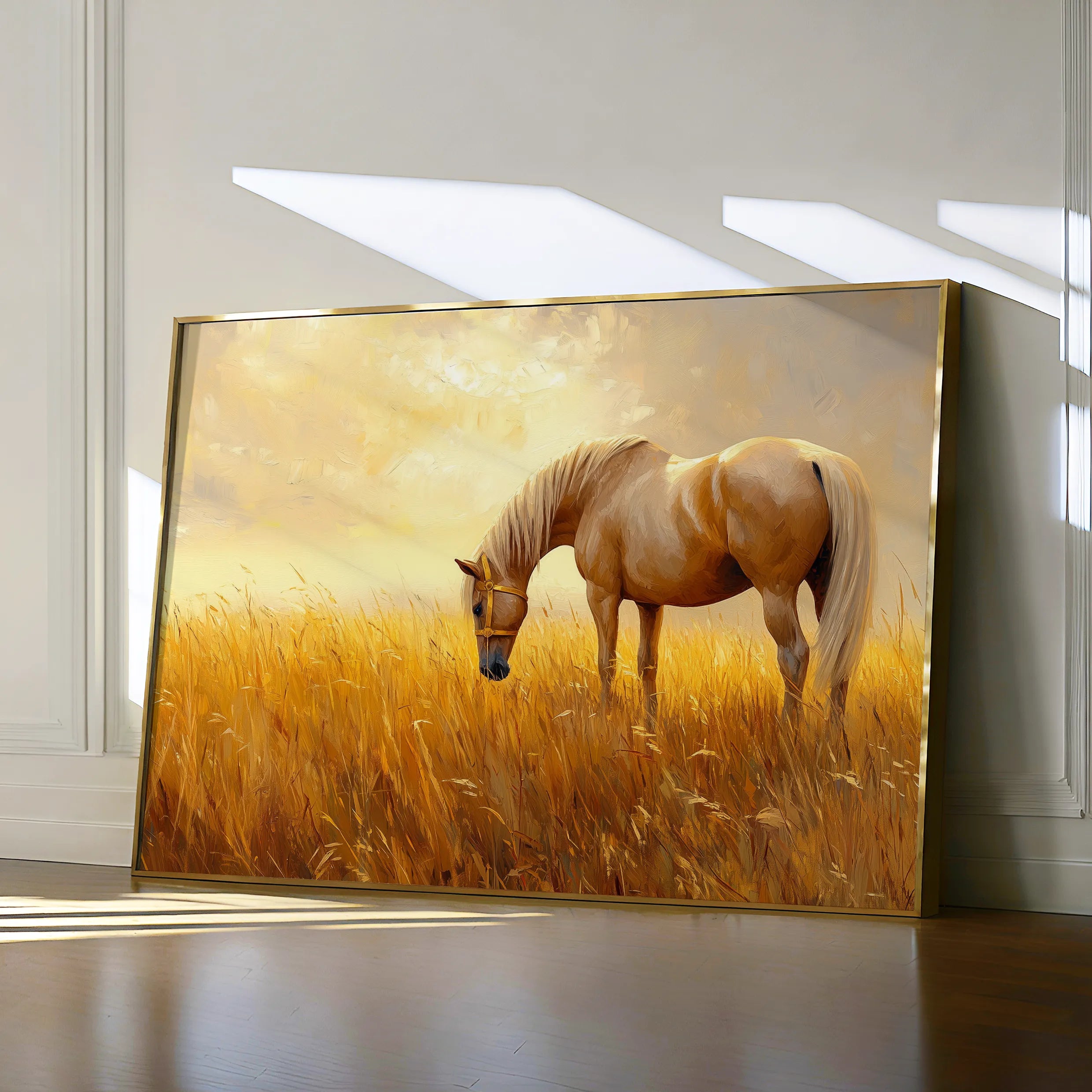 Horses 164 Canvas Art 18" x 24" / 45 x 60 cm / Black