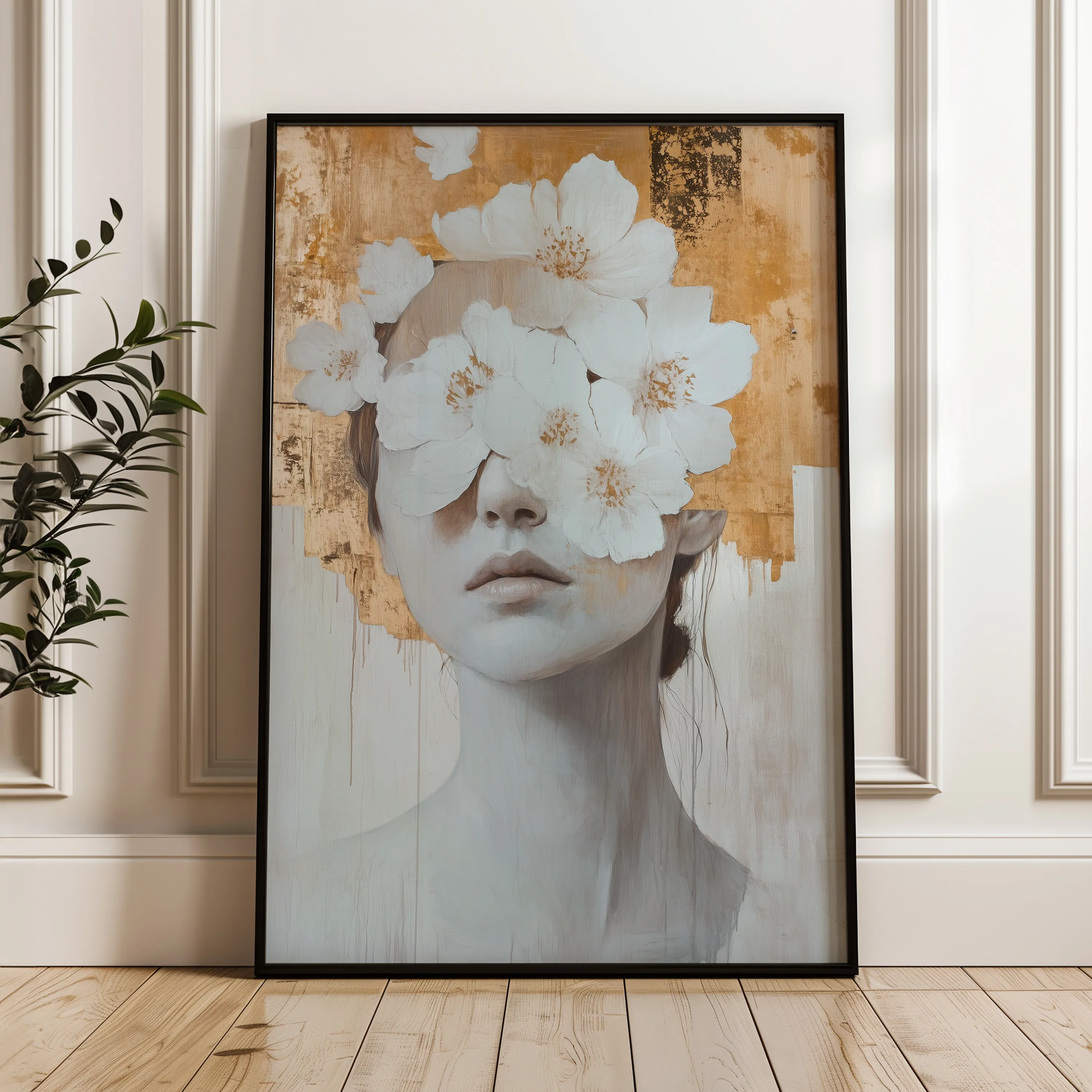 Portrait 164 Canvas Art 18" x 24" / 45 x 60 cm / Black
