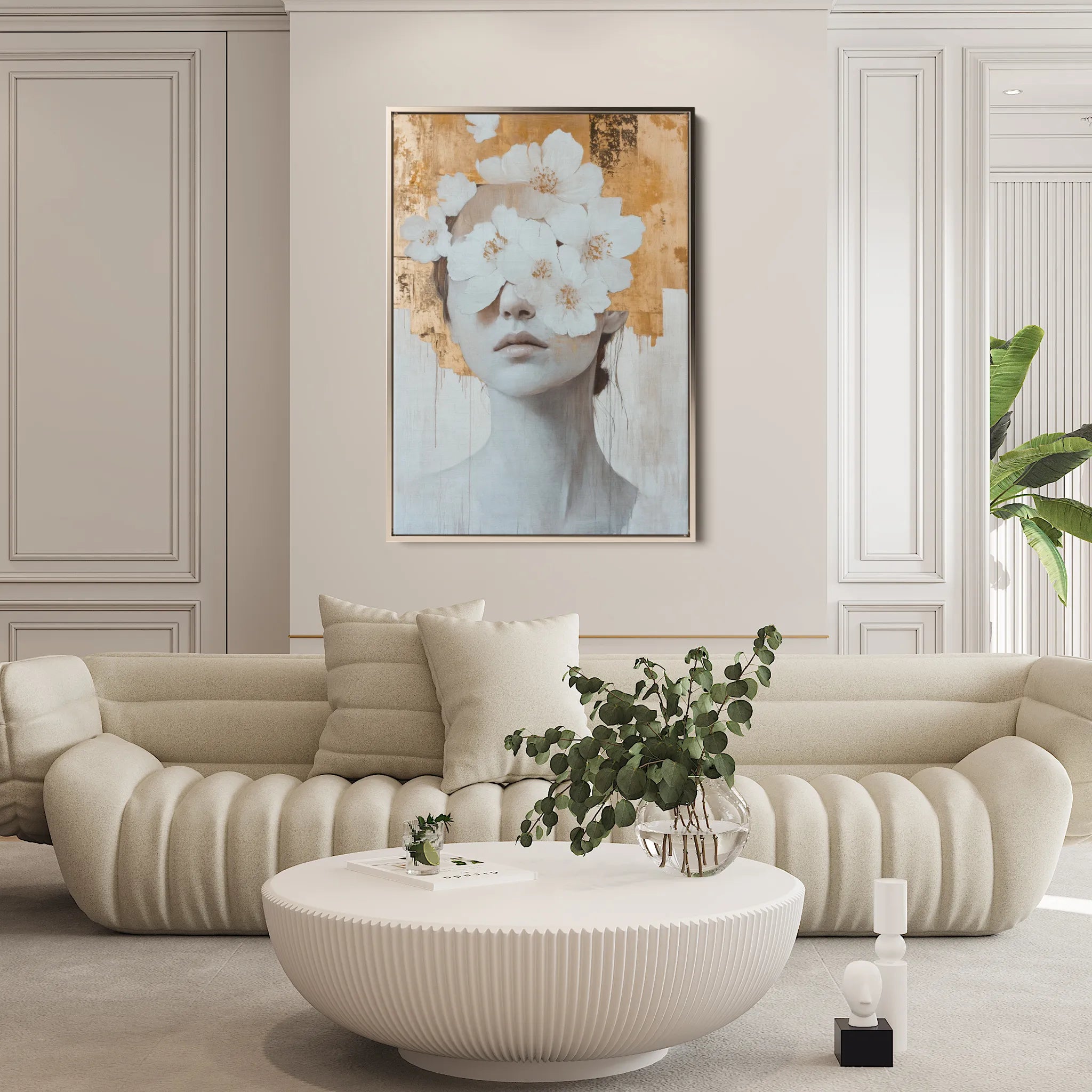 Portrait 164 Canvas Art 18" x 24" / 45 x 60 cm / Black