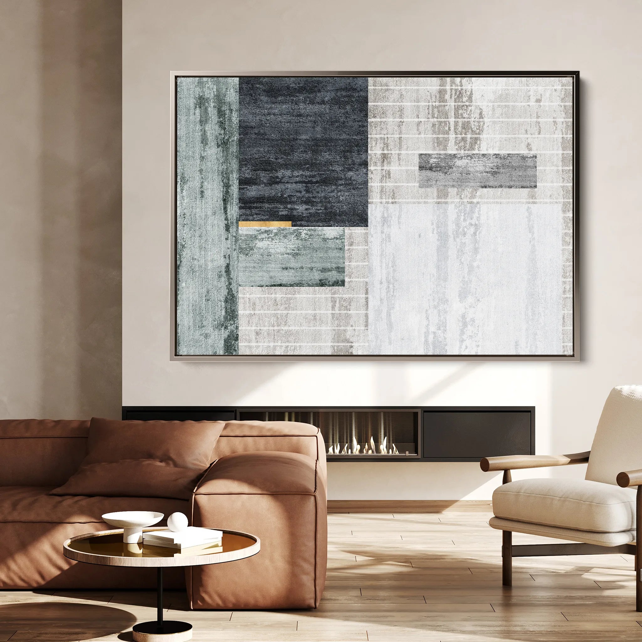 Abstract 165 Canvas Art 18" x 24" / 45 x 60 cm / Black