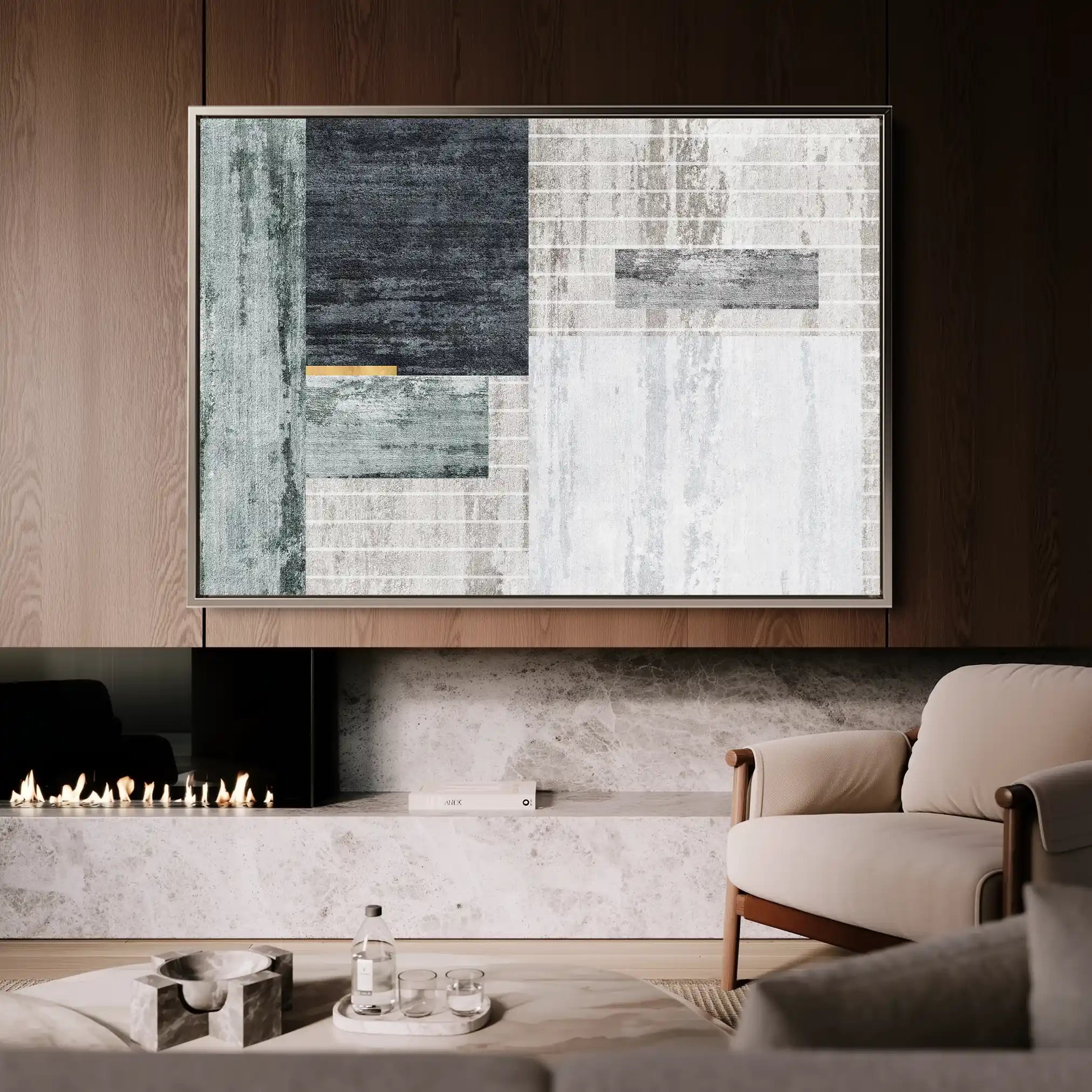 Abstract 165 Canvas Art 18" x 24" / 45 x 60 cm / Black