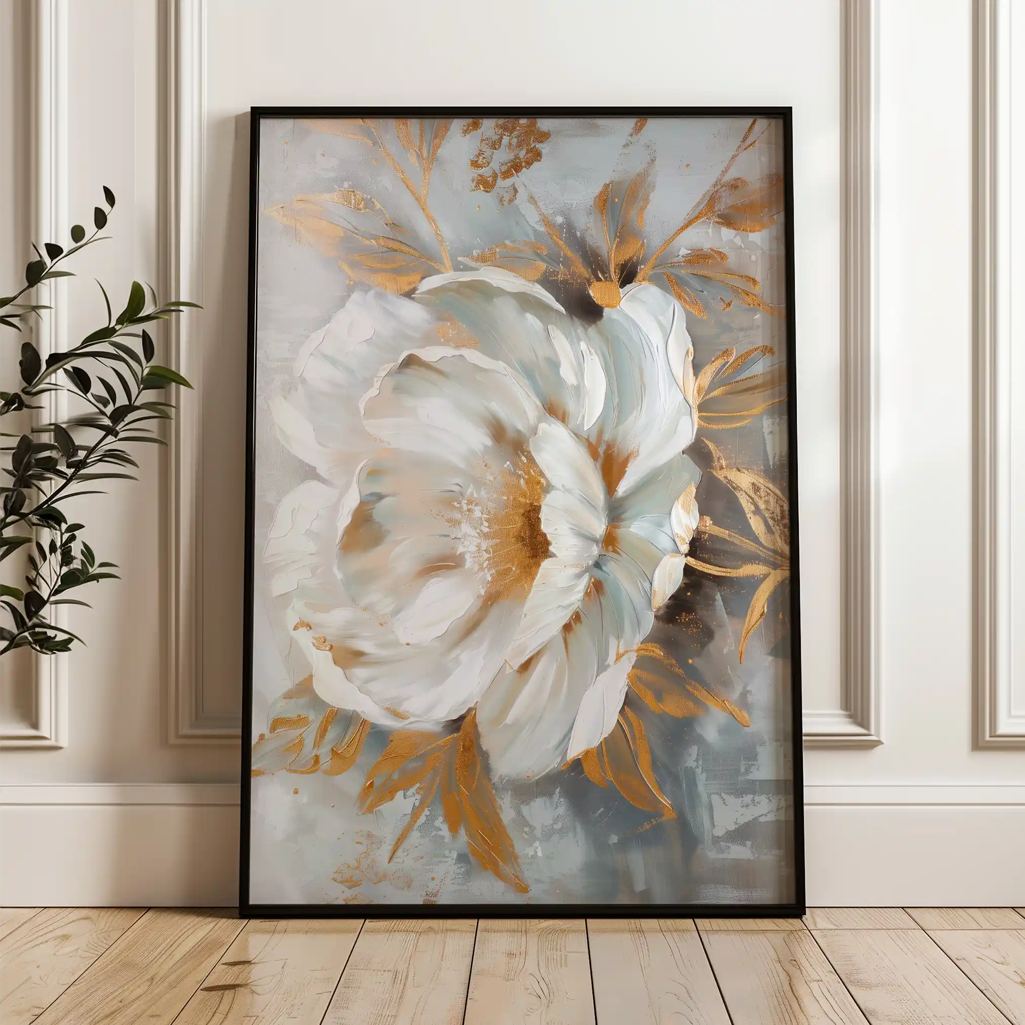 Floral 165 Canvas Art 60 x 40 cm / Black
