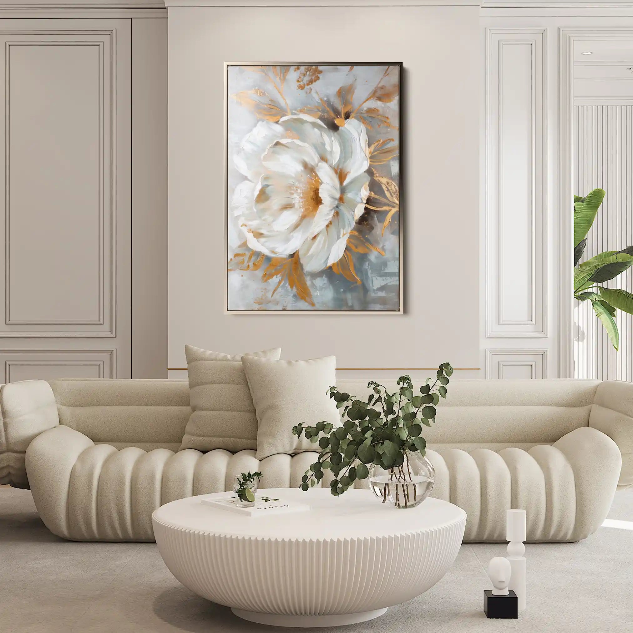 Floral 165 Canvas Art 60 x 40 cm / Black