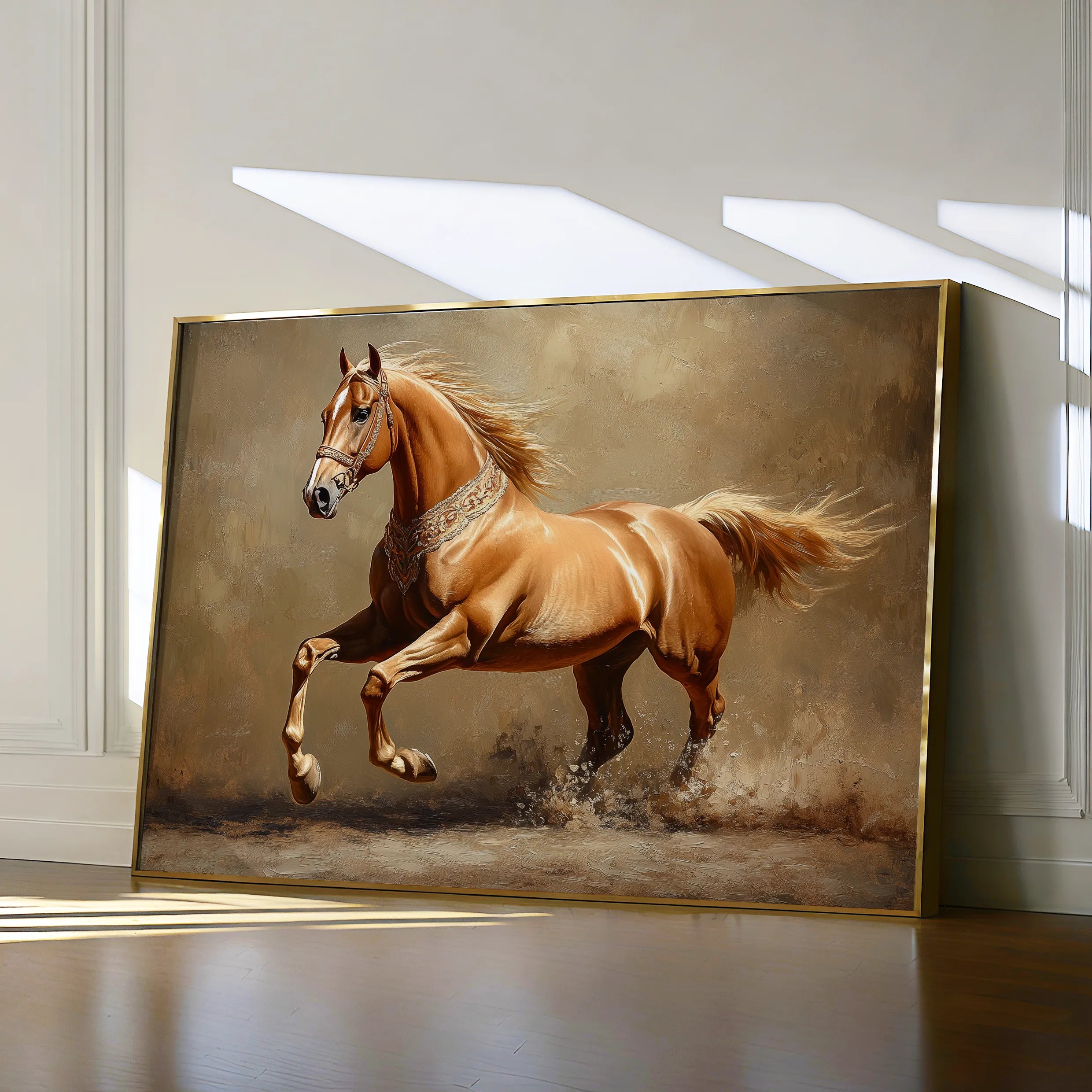 Horses 165 Canvas Art 18" x 24" / 45 x 60 cm / Black