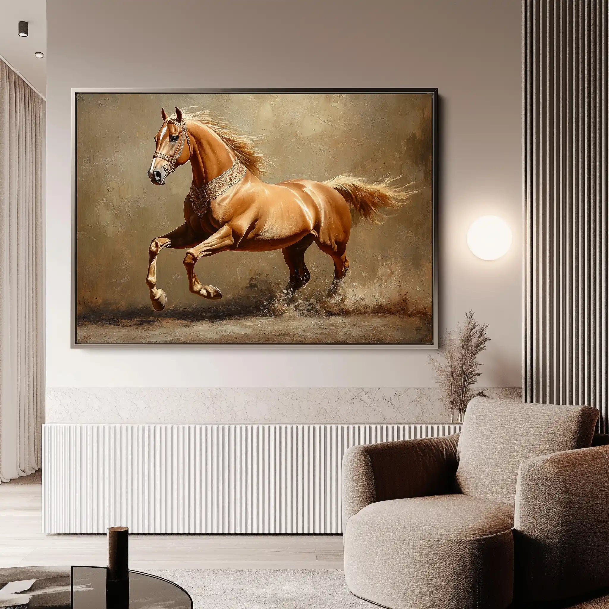 Horses 165 Canvas Art 60 x 40 cm / Black
