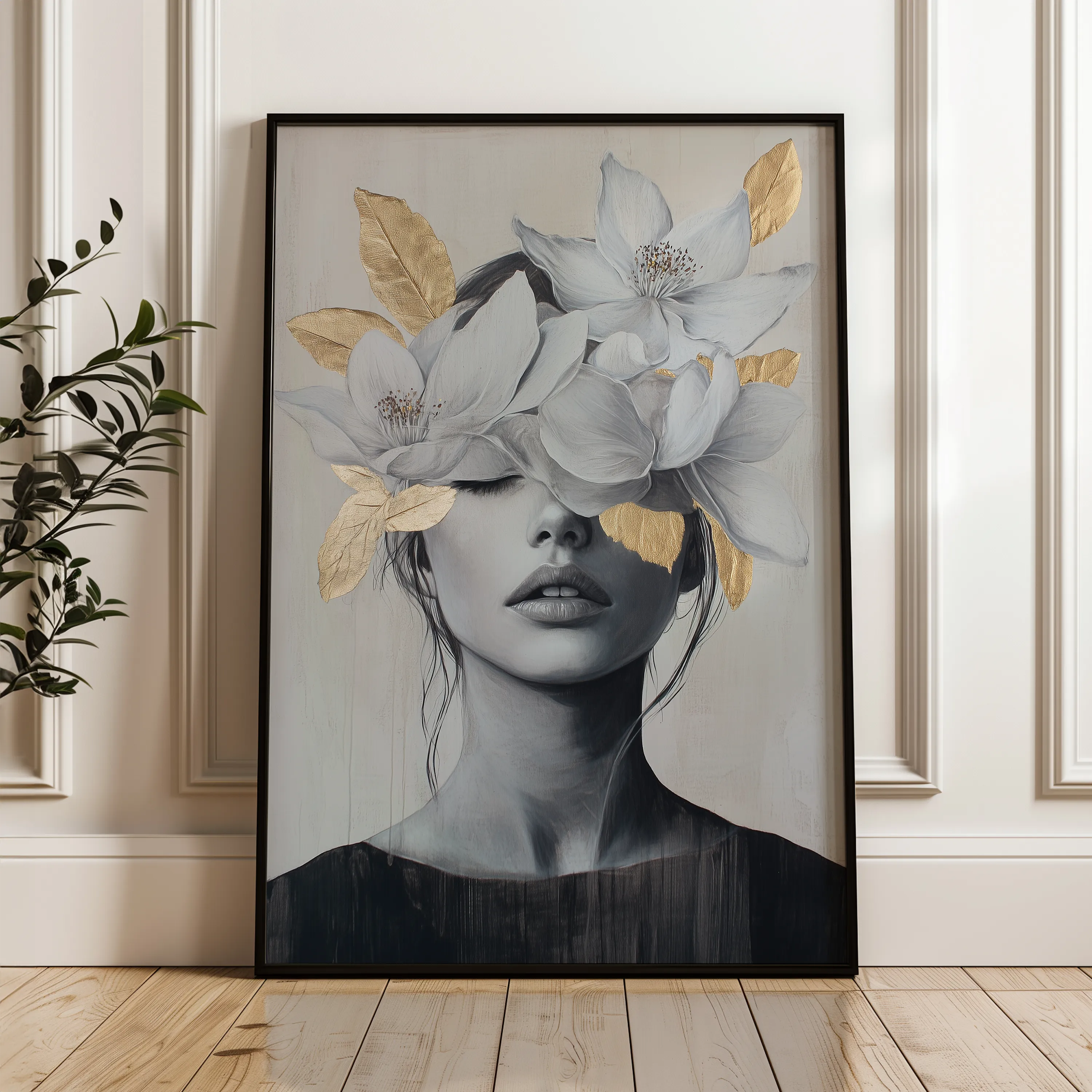 Portrait 165 Canvas Art 18" x 24" / 45 x 60 cm / Black